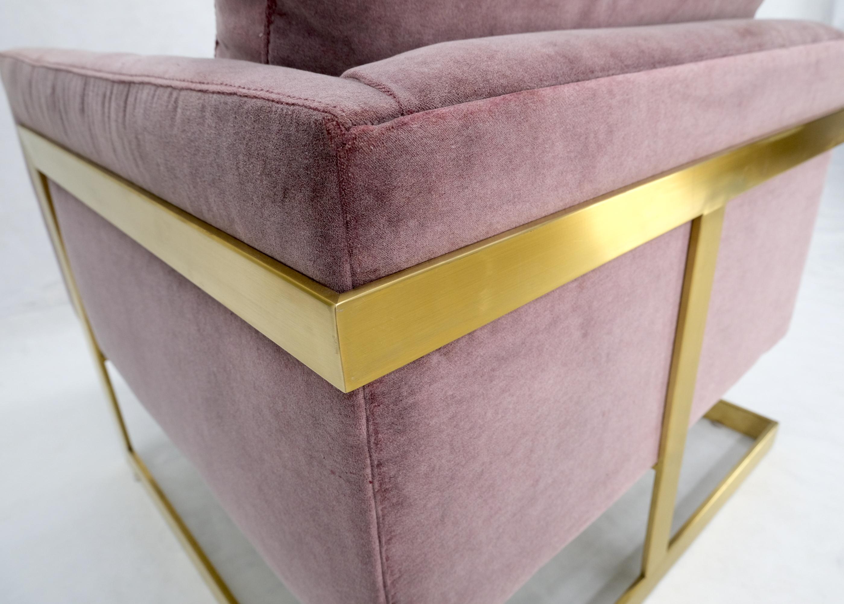 Brass Frame Shape Base Cube Shape Lounge Chair For Sale 10