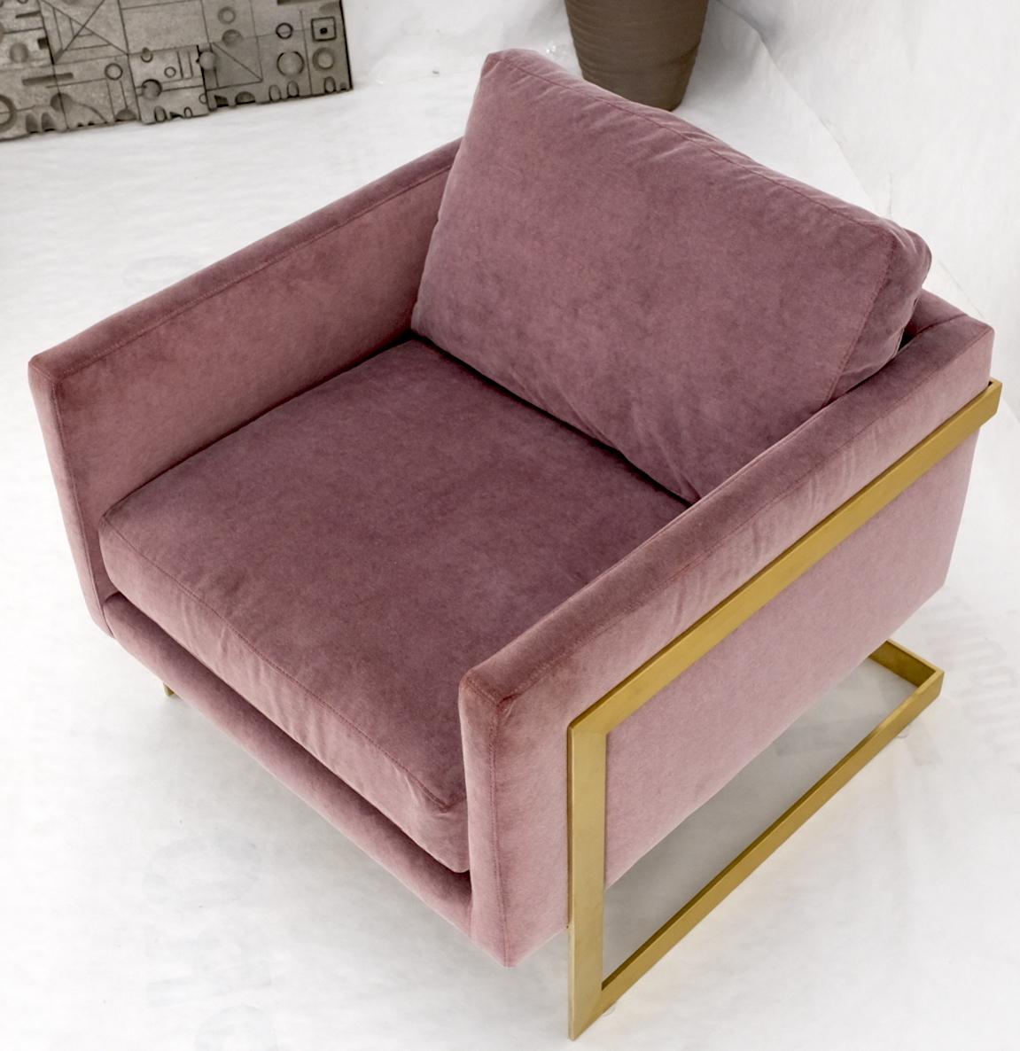 Messing Rahmen Form Basis Cube Form Lounge Chair (amerikanisch) im Angebot