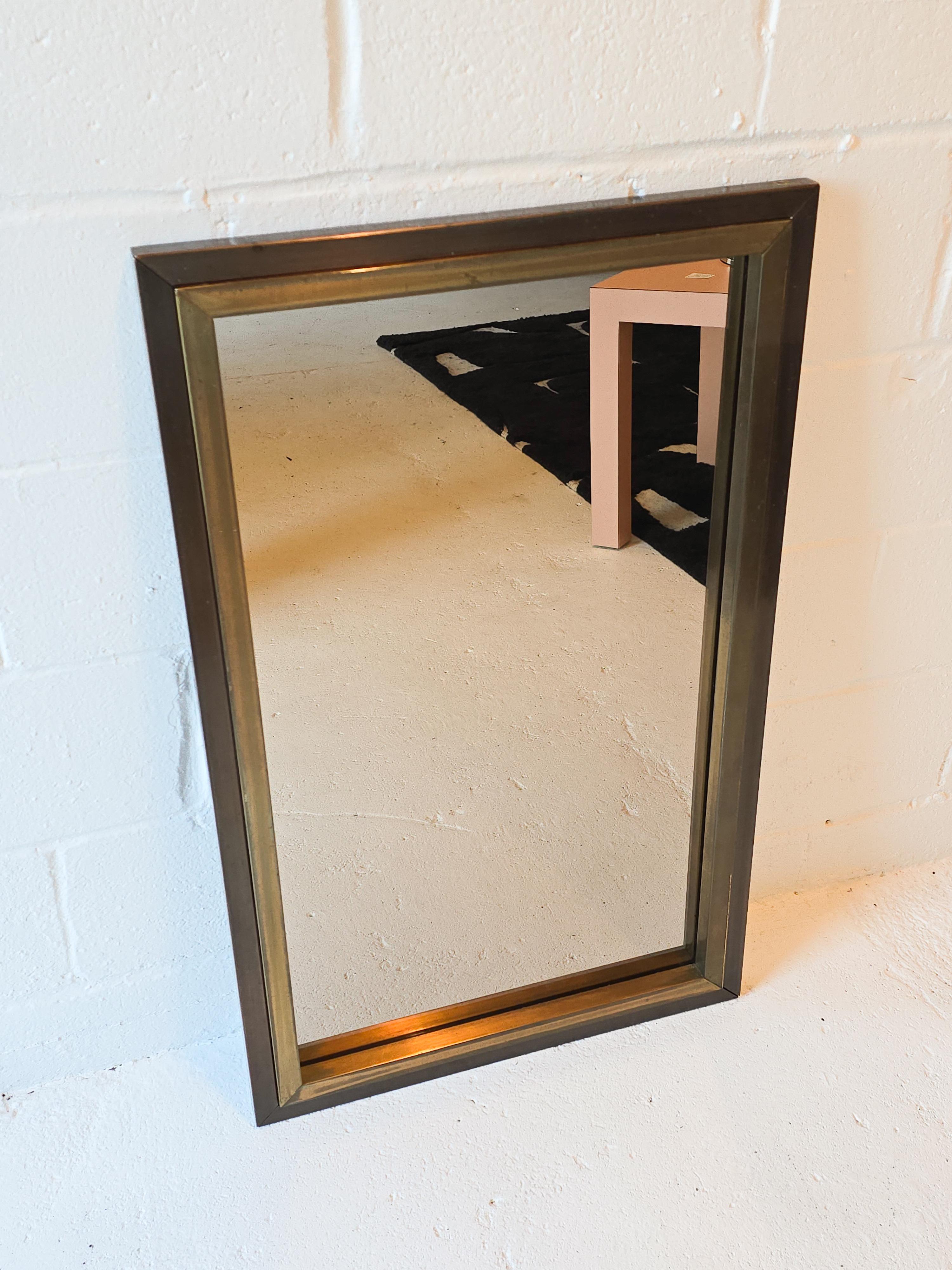 Inconnu Miroir en bronze teinté dans le style de Romeo Rega, 1970 en vente