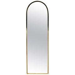 Brass Frame Tombstone Form Mirror Made in Italy Attributed to Mastercraft