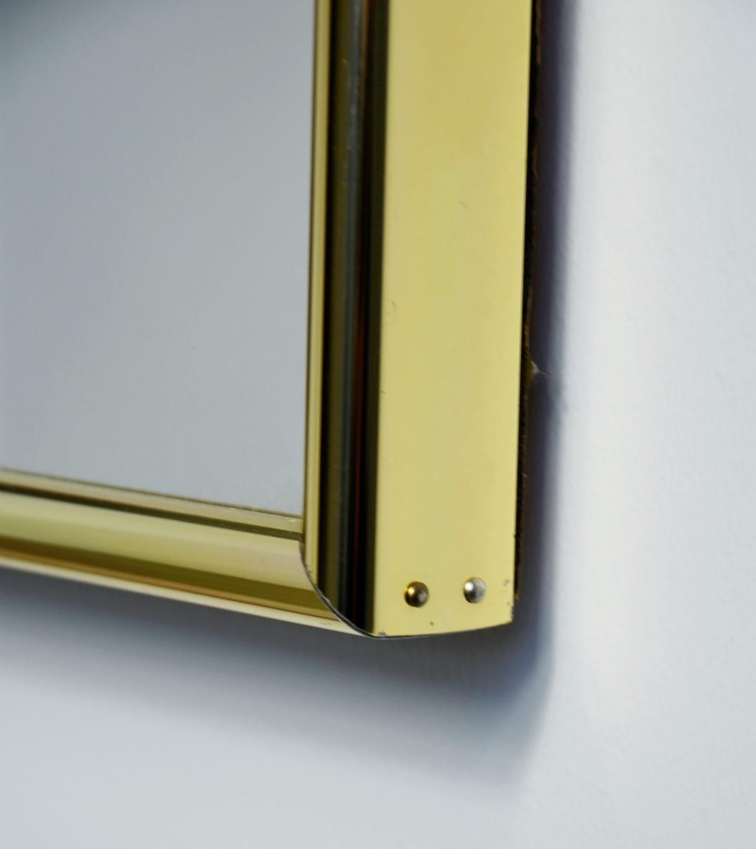 Brass Frame with a Harlequin Pattern Beveled Glass Wall Mirror 4