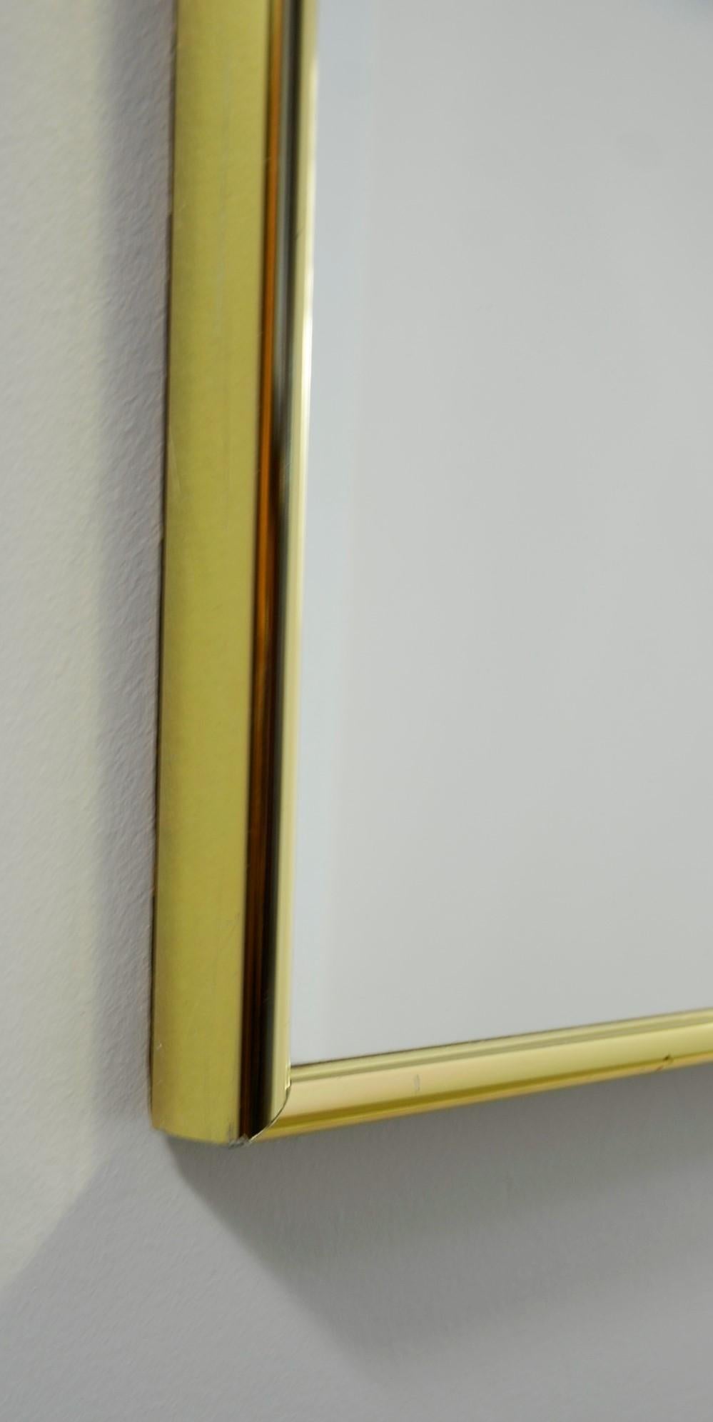 Brass Frame with a Harlequin Pattern Beveled Glass Wall Mirror 8