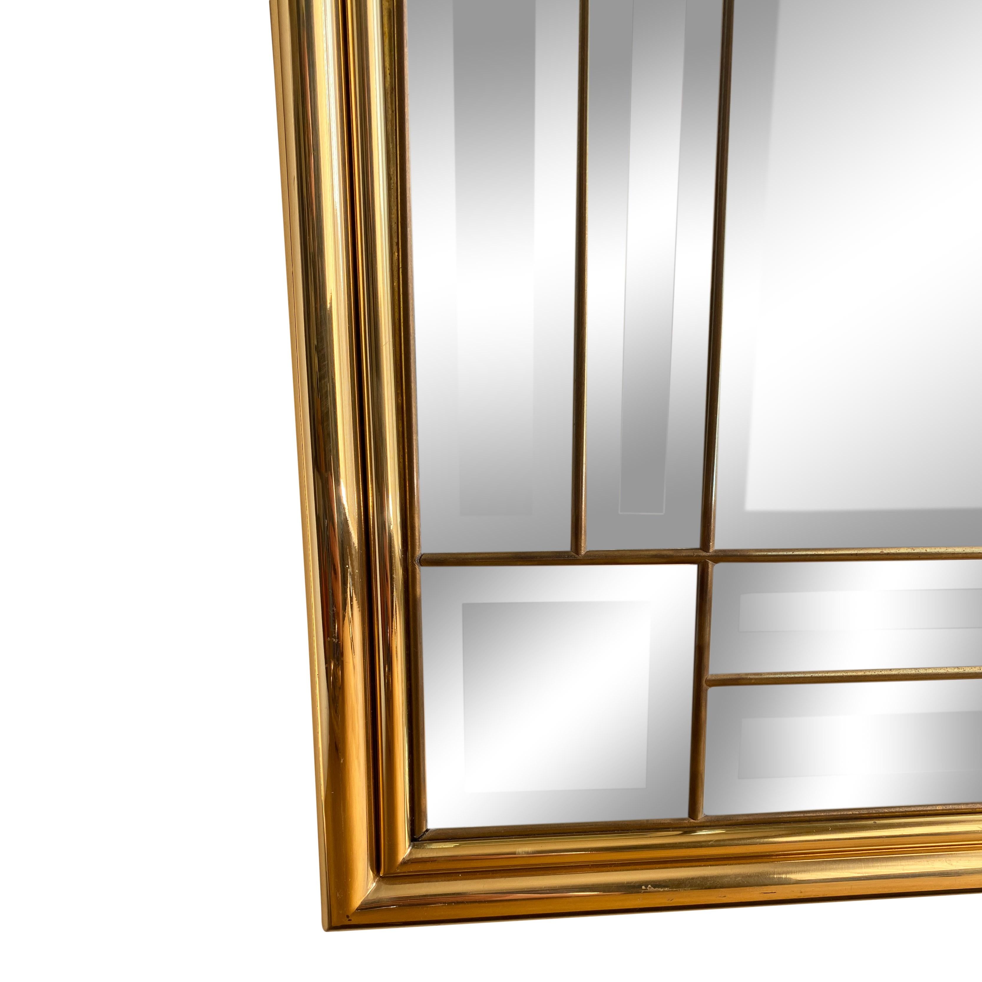 Italian Brass Framed Mirror by LaBarge, Italy For Sale