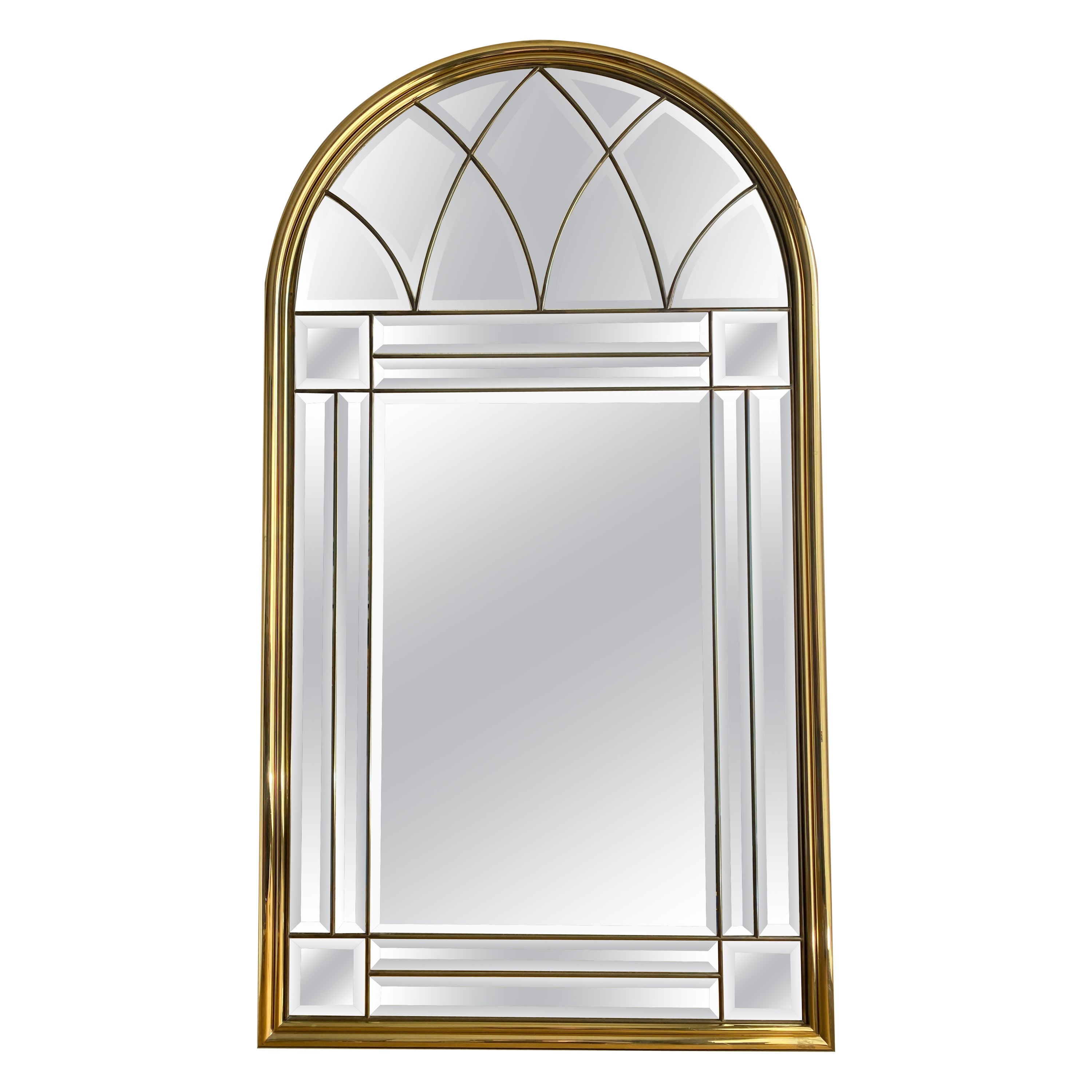 Miroir encadré en laiton par LaBarge, Italie