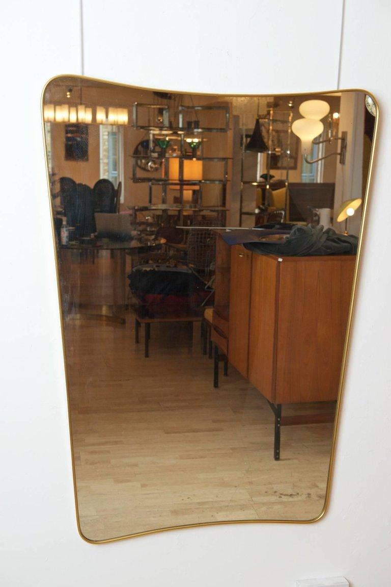 Mid-Century Modern Brass Framed Mirror