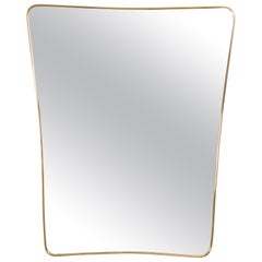 Brass Framed Mirror in the Style of Gio Ponti