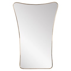 Brass Framed Mirror in the Style of Gio Ponti, Italy 1950
s