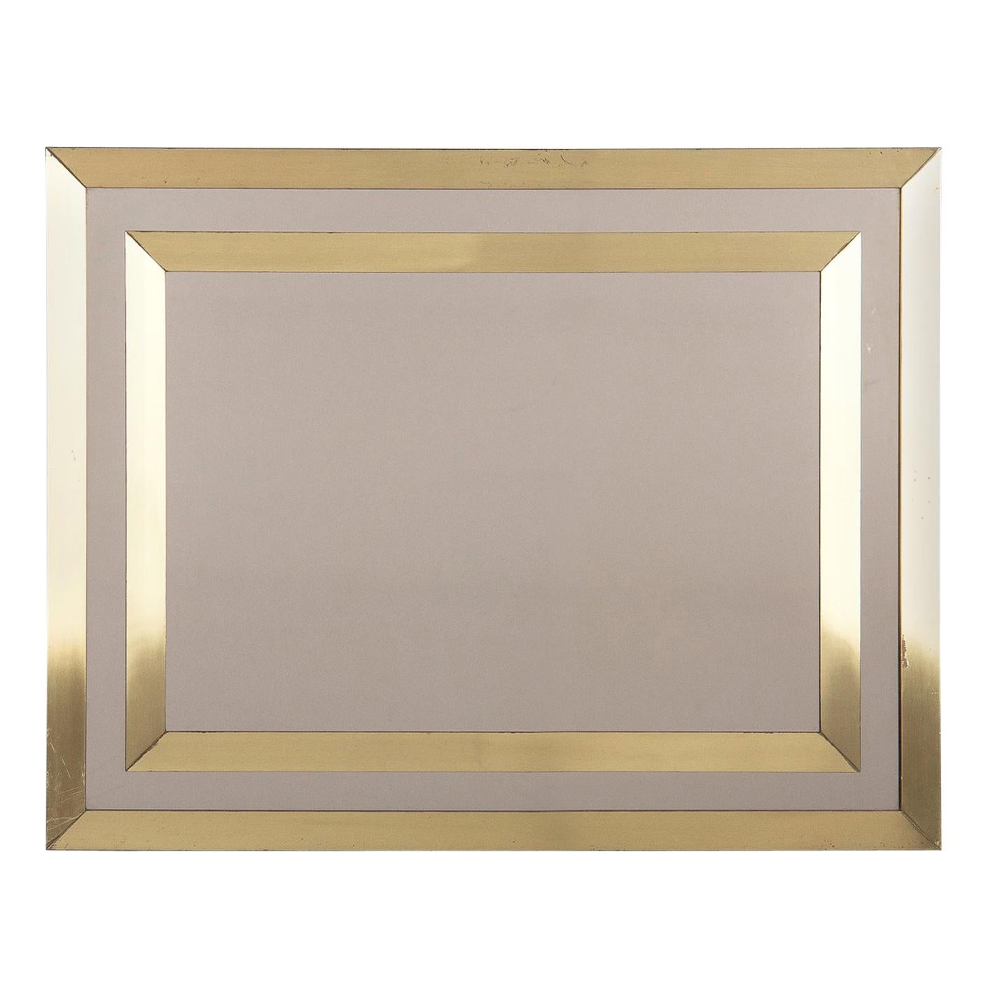 Brass Framed Mirror with Smoked Glass, France, 1970s For Sale