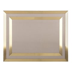 Brass Framed Mirror with Smoked Glass, France, 1970s