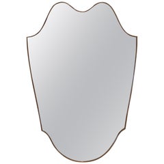 Brass Framed Shield Mirror