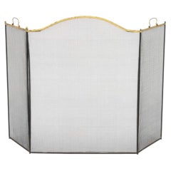 Brass Framed Tri-Fold Firescreen