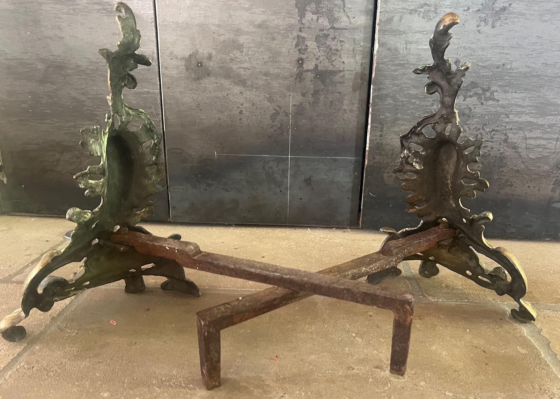Brass French Andirons-1890's, Set of 2 For Sale 2