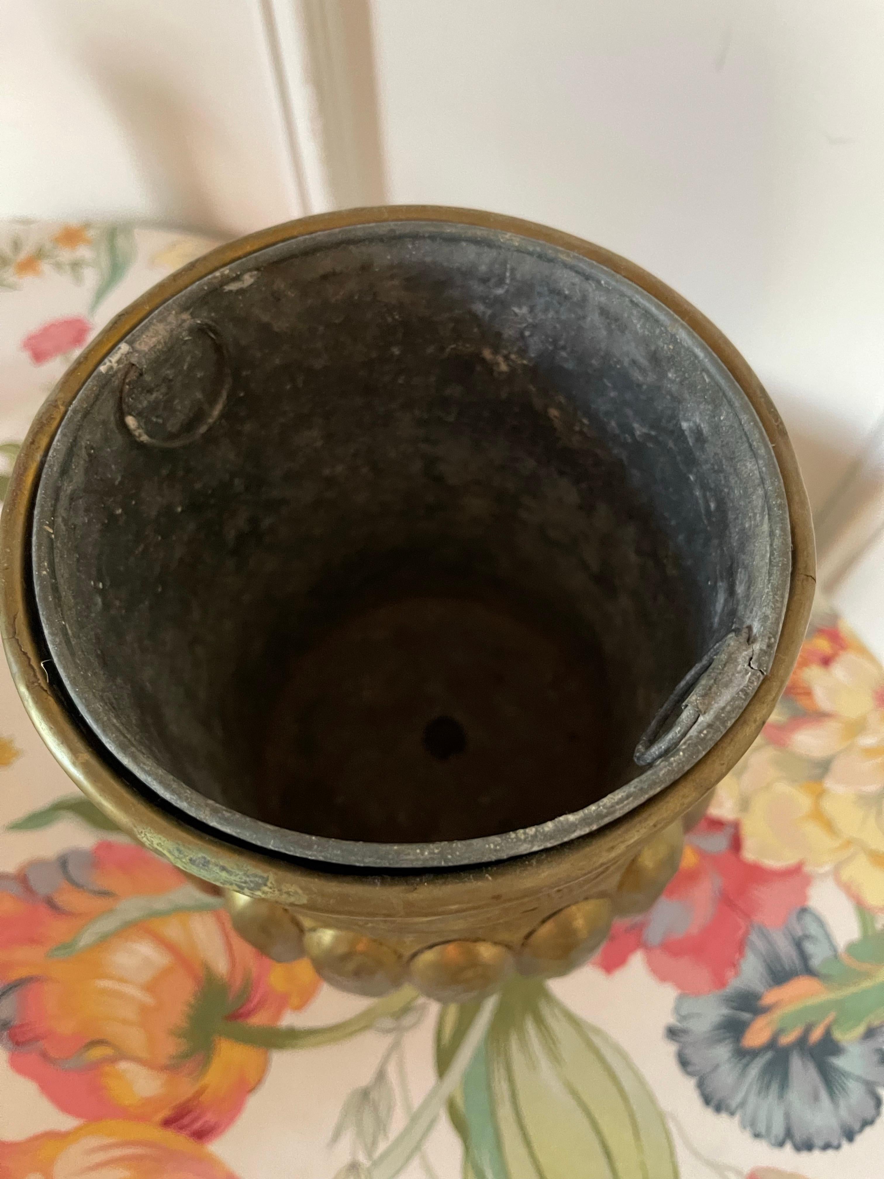 Brass French Jardiniere with Interior Liner, 19th Century For Sale 3