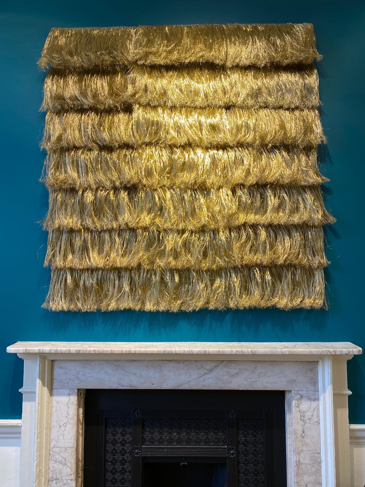 Brass Fringes wall piece by Annemette Beck, brass and paper yarn, 150cm width 160cm height , entirely hand woven , unique piece entirely handmade in Denmark.

Annemette Beck is a Danish textile designer based in Fanoe, a small island in the Wadden