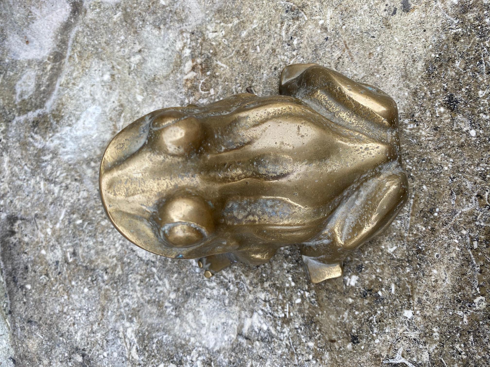 Contemporary Brass Frog Spout