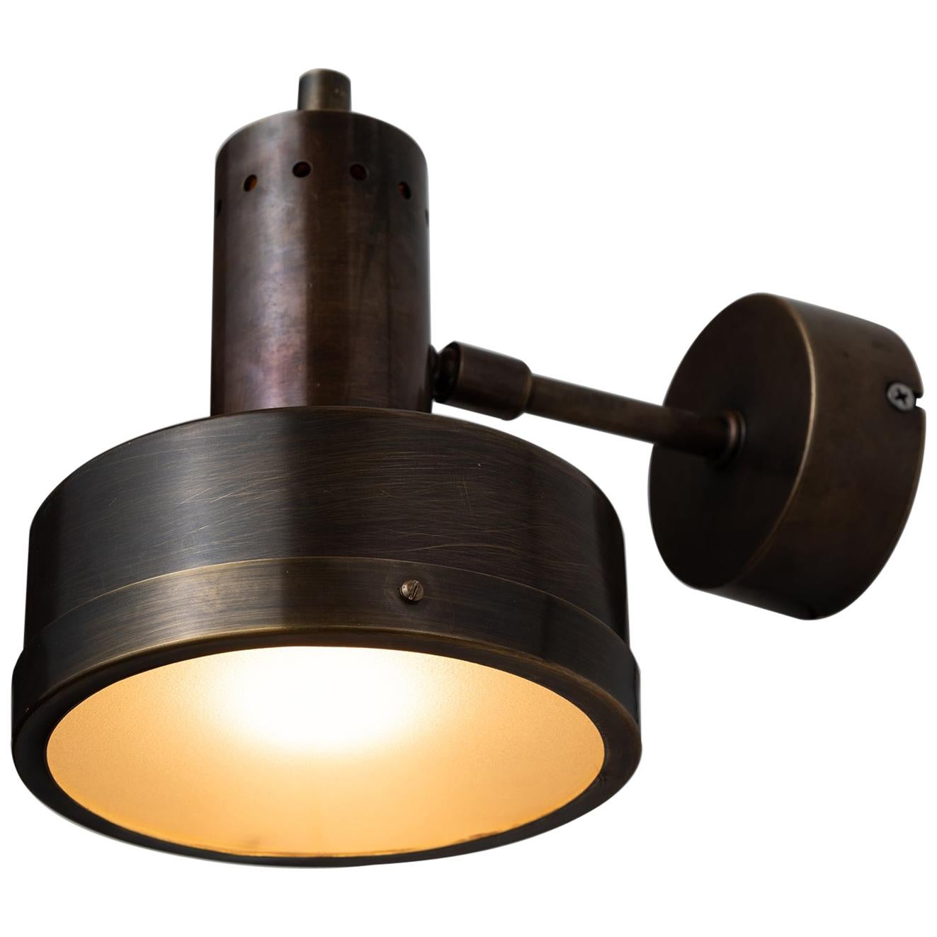 Brass and Frosted Glass Directional Sconce, Made in Italy
