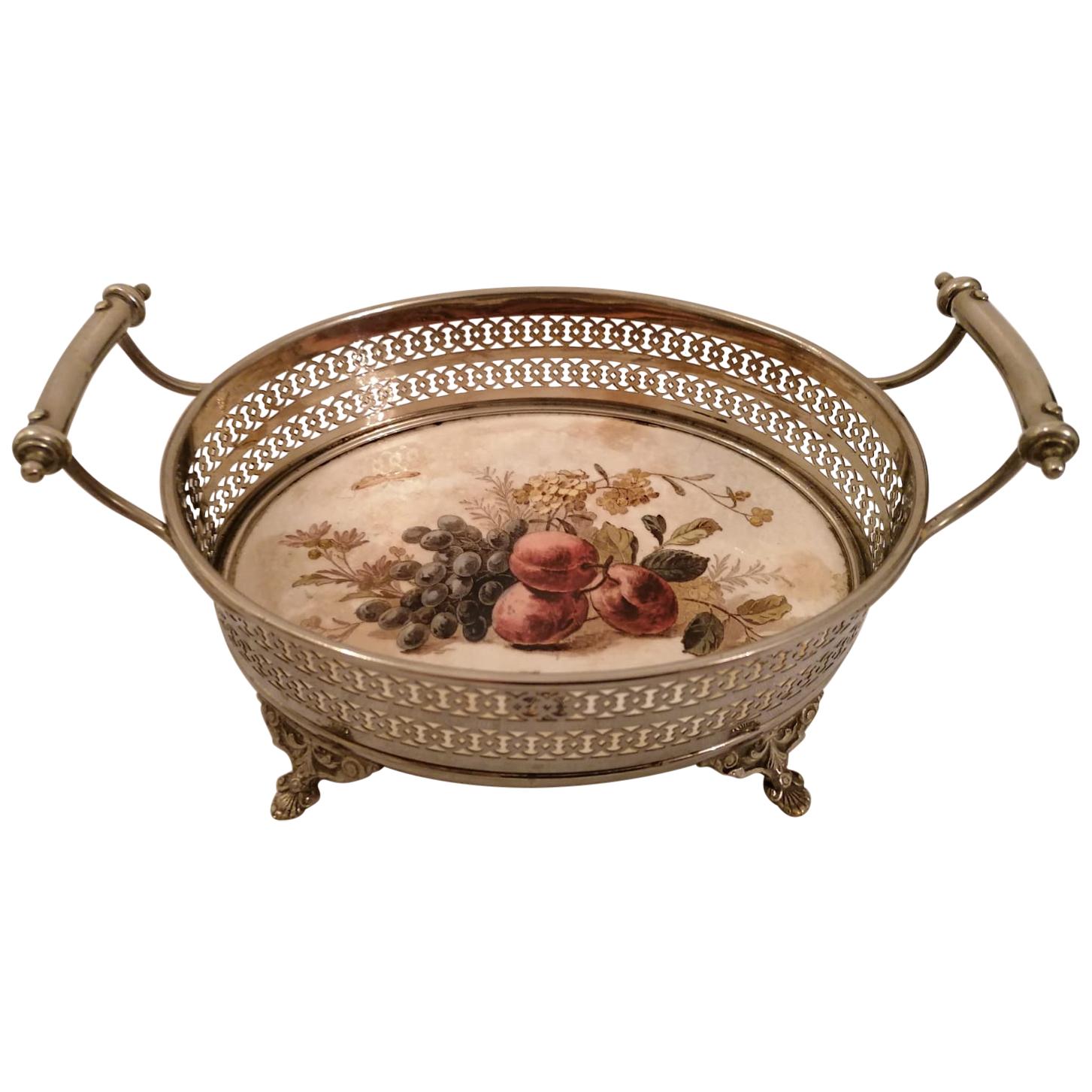 Brass Fruit Basket from the 1920s For Sale