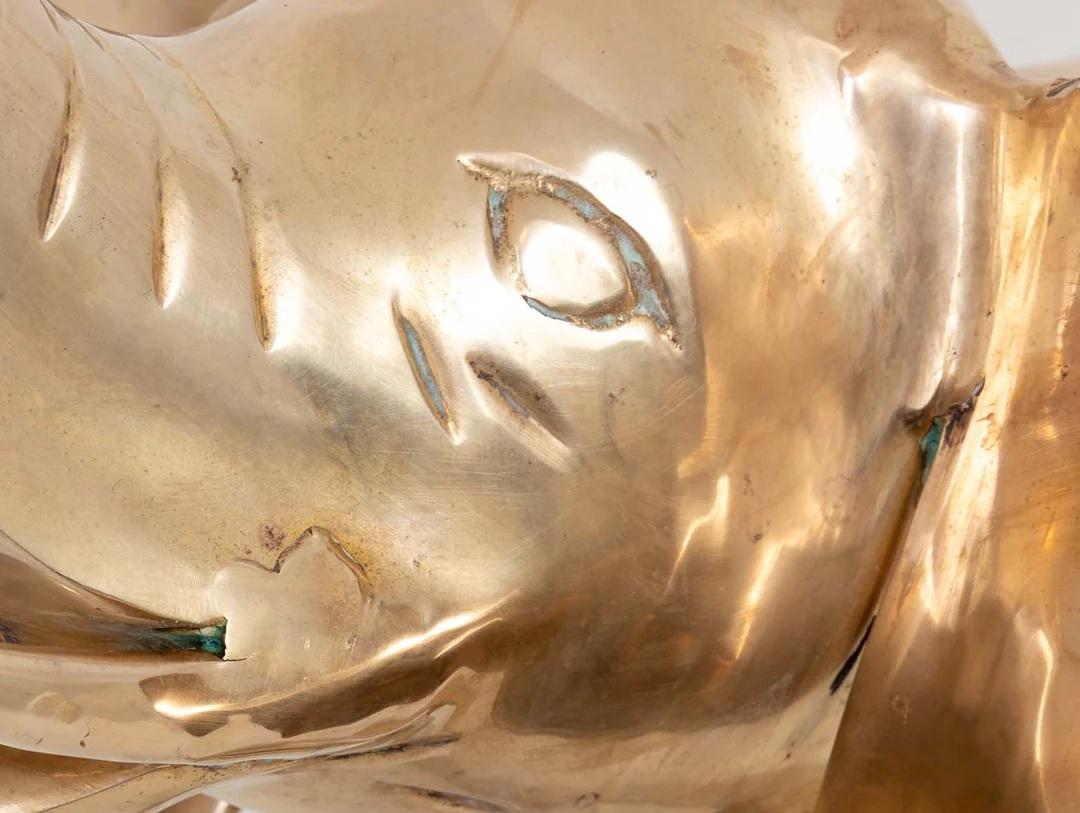 Fin du 20e siècle Sculpture d'éléphant en laiton en vente