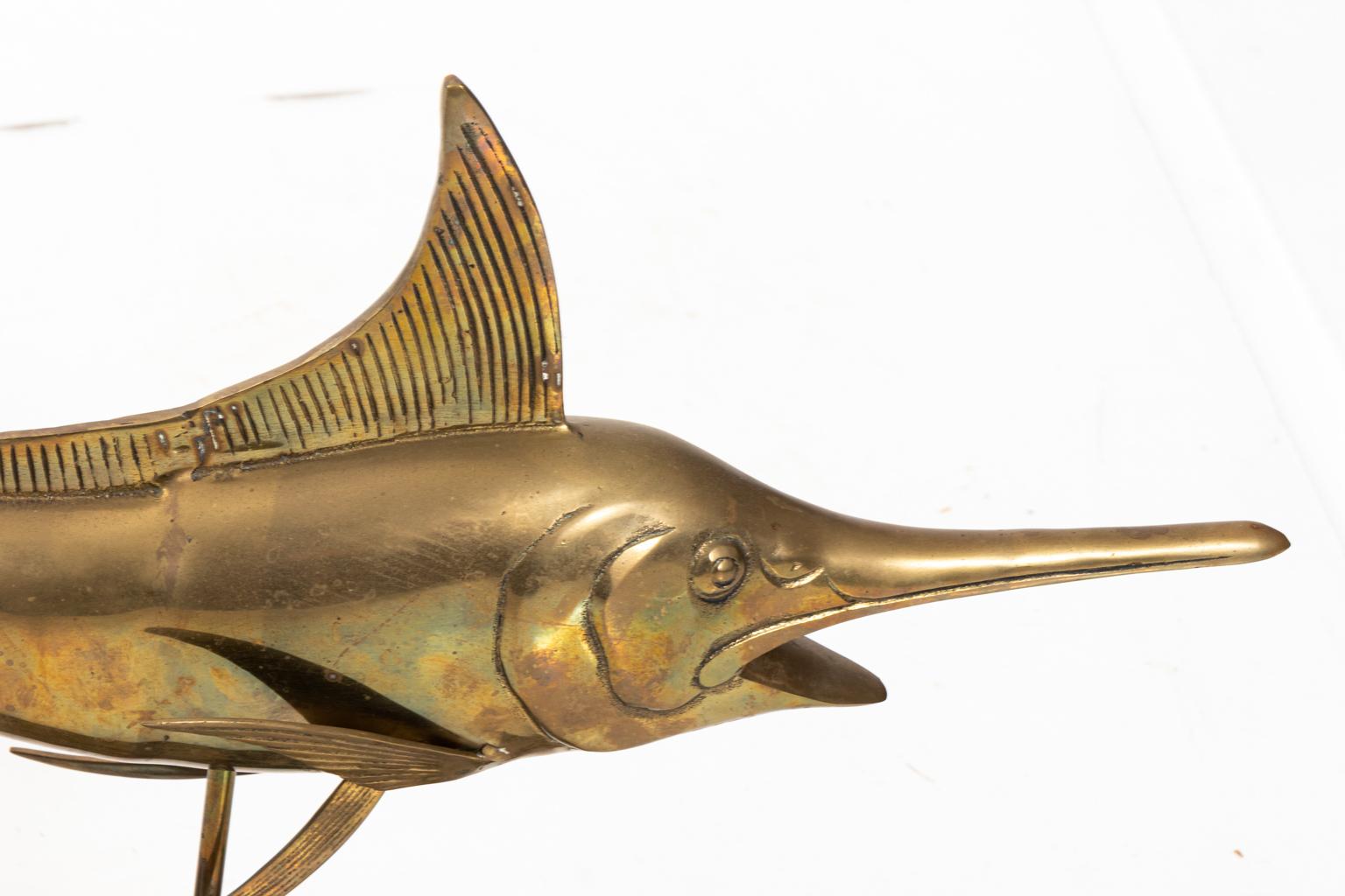 Brass Full Body Sail Fish Sculpture 7