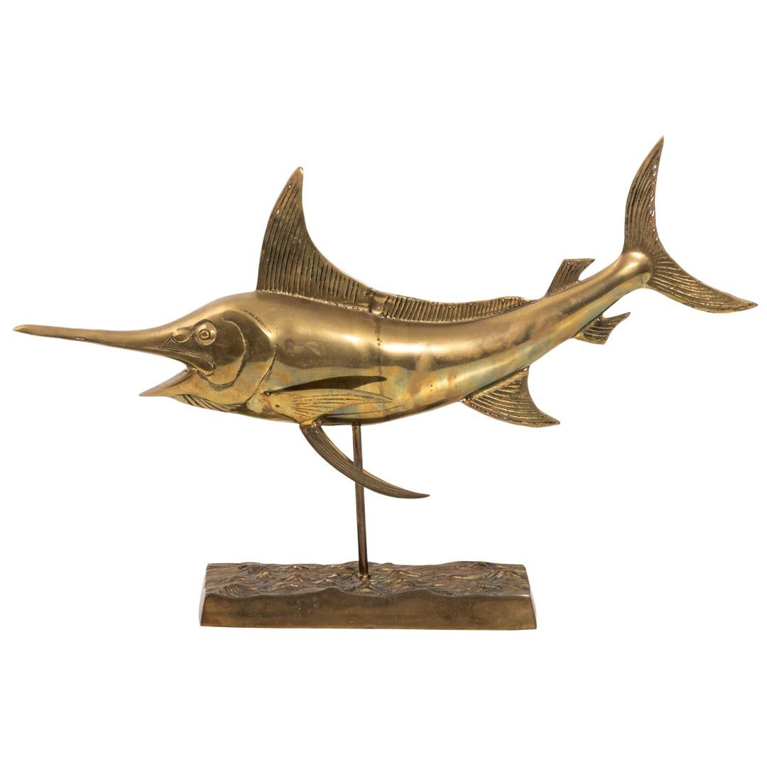 Brass Full Body Sail Fish Sculpture