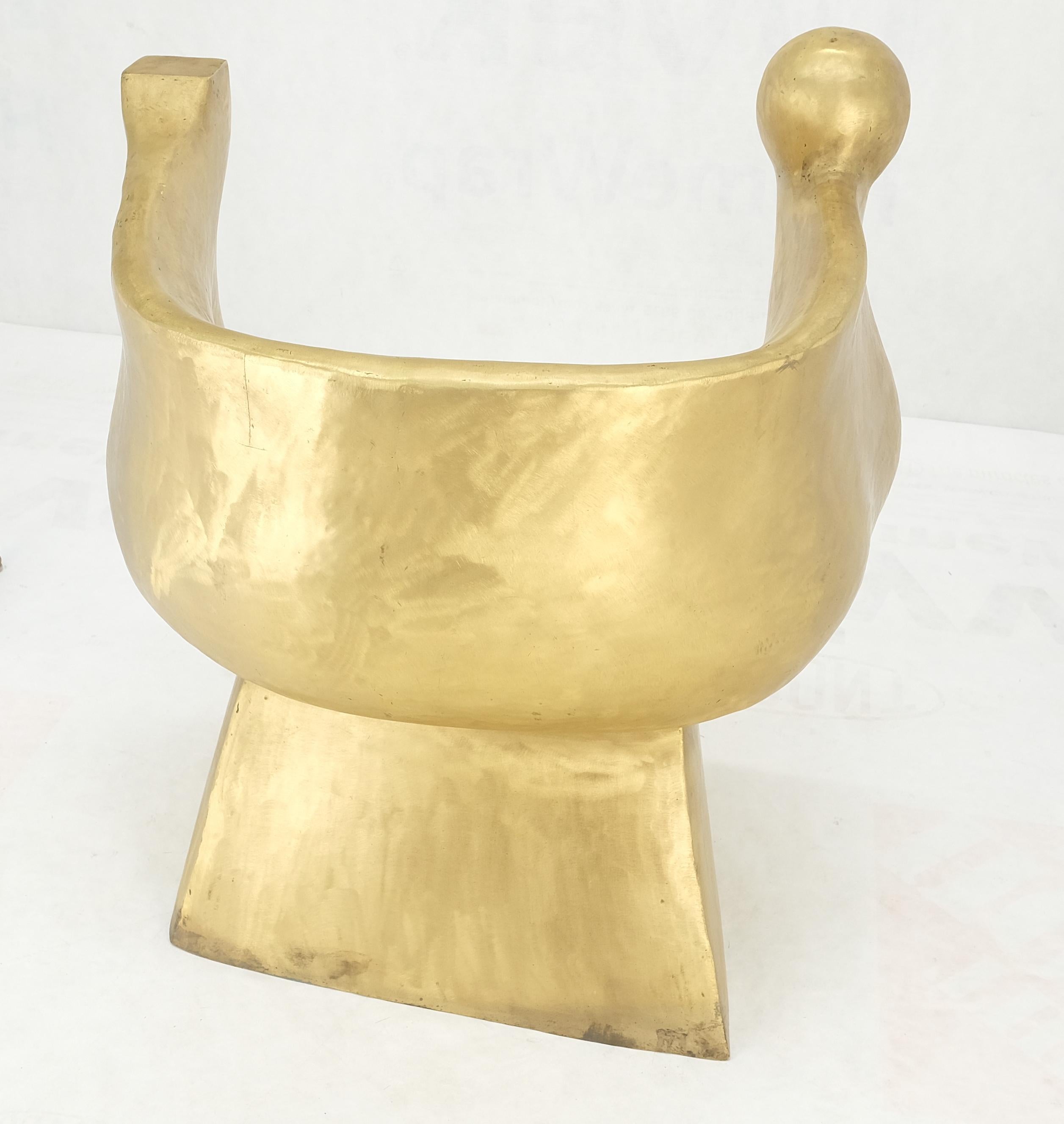 Brass Futuristic Organic Nouveau Lounge Club Chair Throne Outdoor Metal MINT! For Sale 6