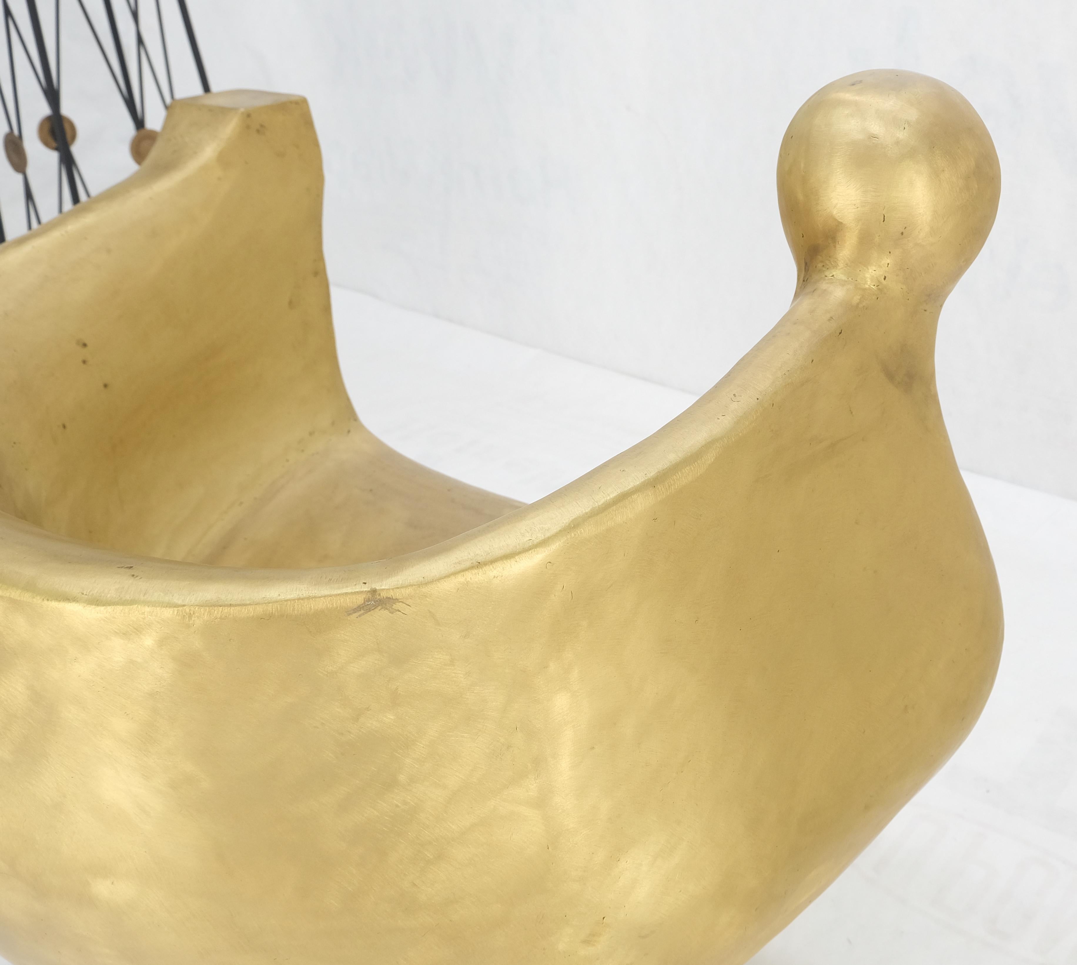 Mid-Century Modern Brass Futuristic Organic Nouveau Lounge Club Chair Throne Outdoor Metal MINT!