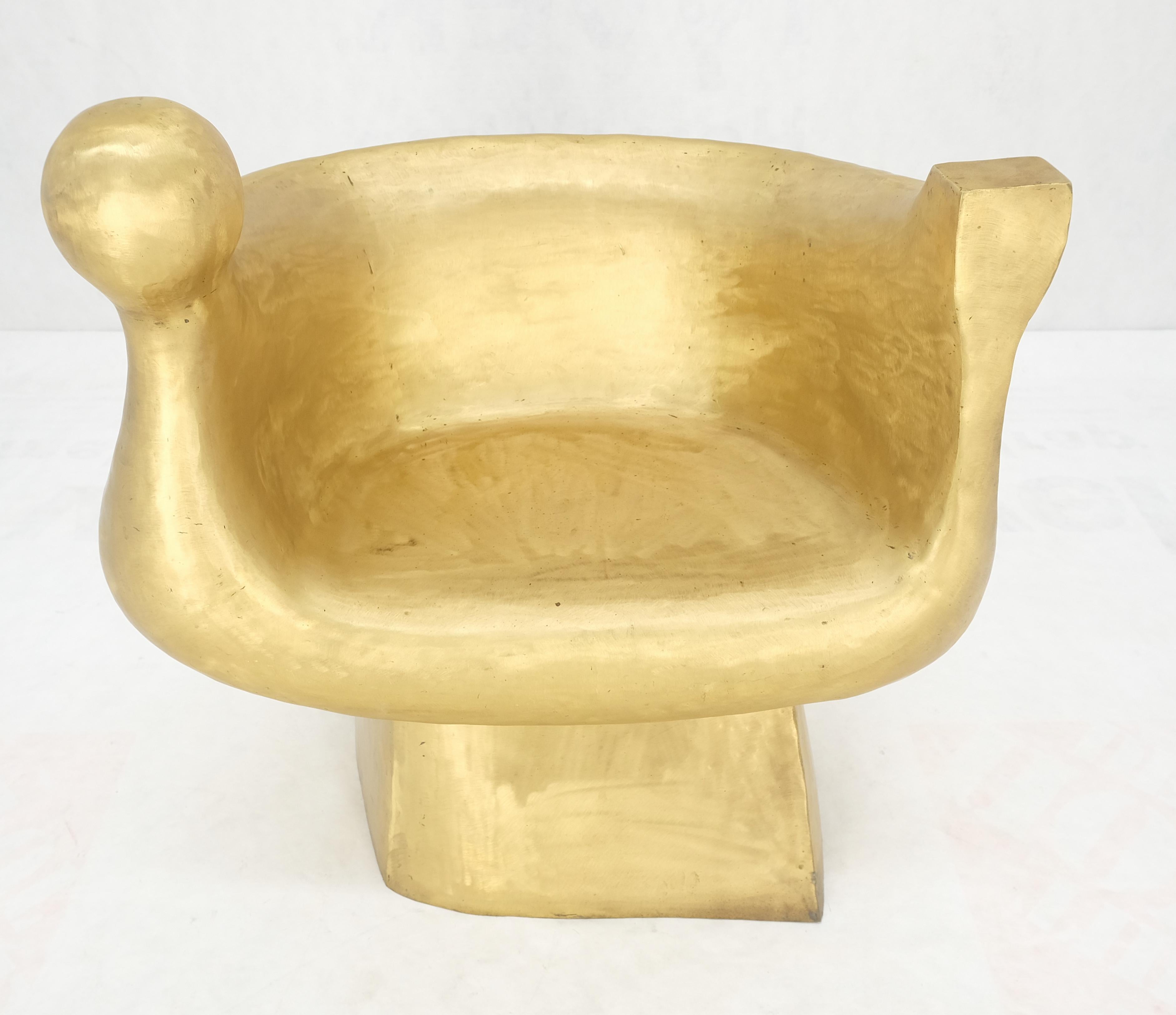 Unknown Brass Futuristic Organic Nouveau Lounge Club Chair Throne Outdoor Metal MINT! For Sale