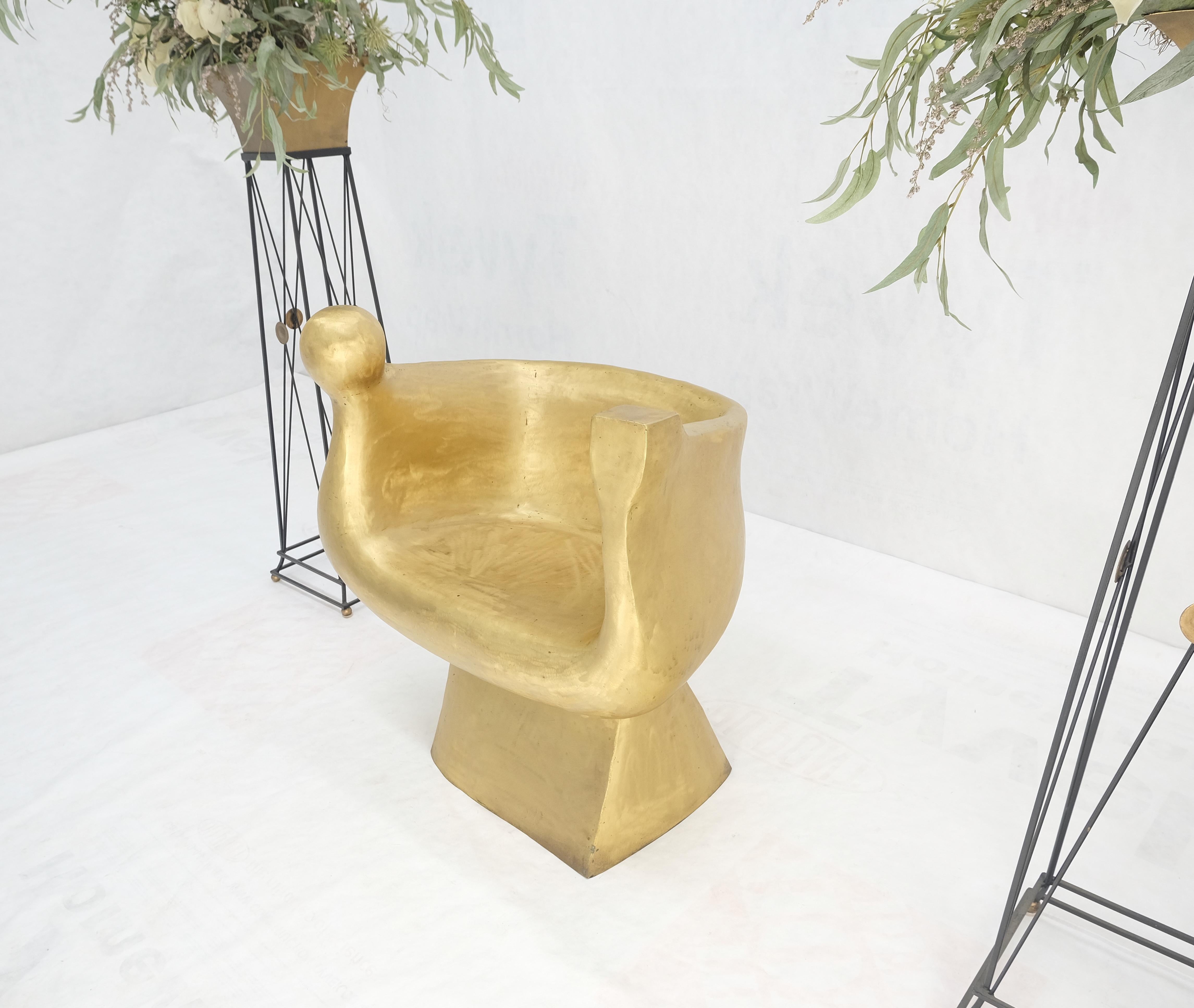 Brass Futuristic Organic Nouveau Lounge Club Chair Throne Outdoor Metal MINT! For Sale 2