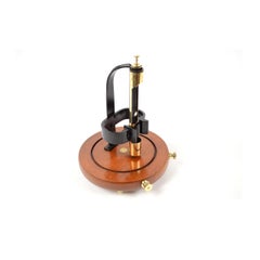 Brass Galvanometer with Glass Dome and Wooden Base