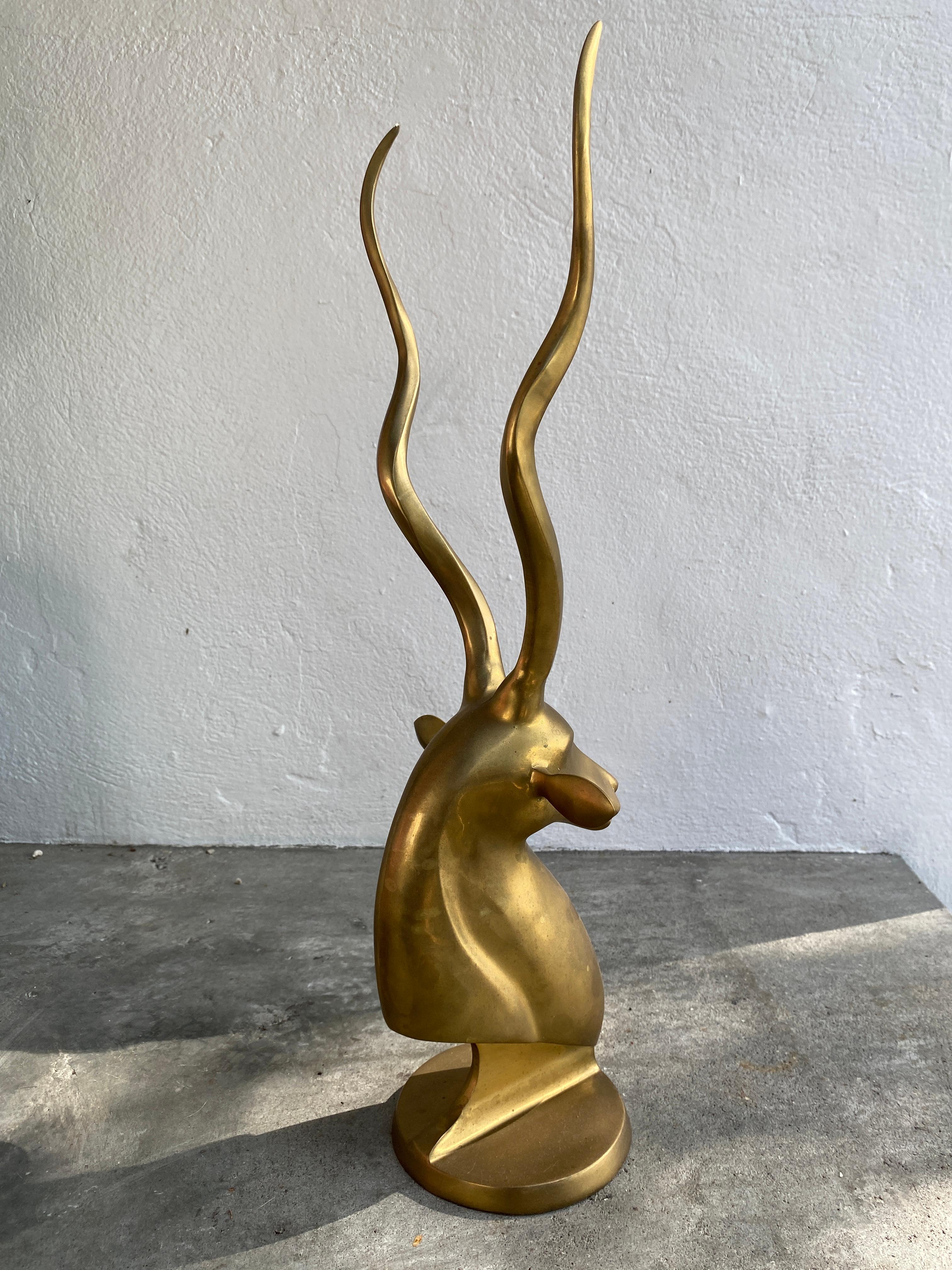 Laiton Gazelle en laiton Sculpture antilope Objects for Objects