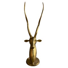 Brass Gazelle Antelope Sculpture Decorative Object