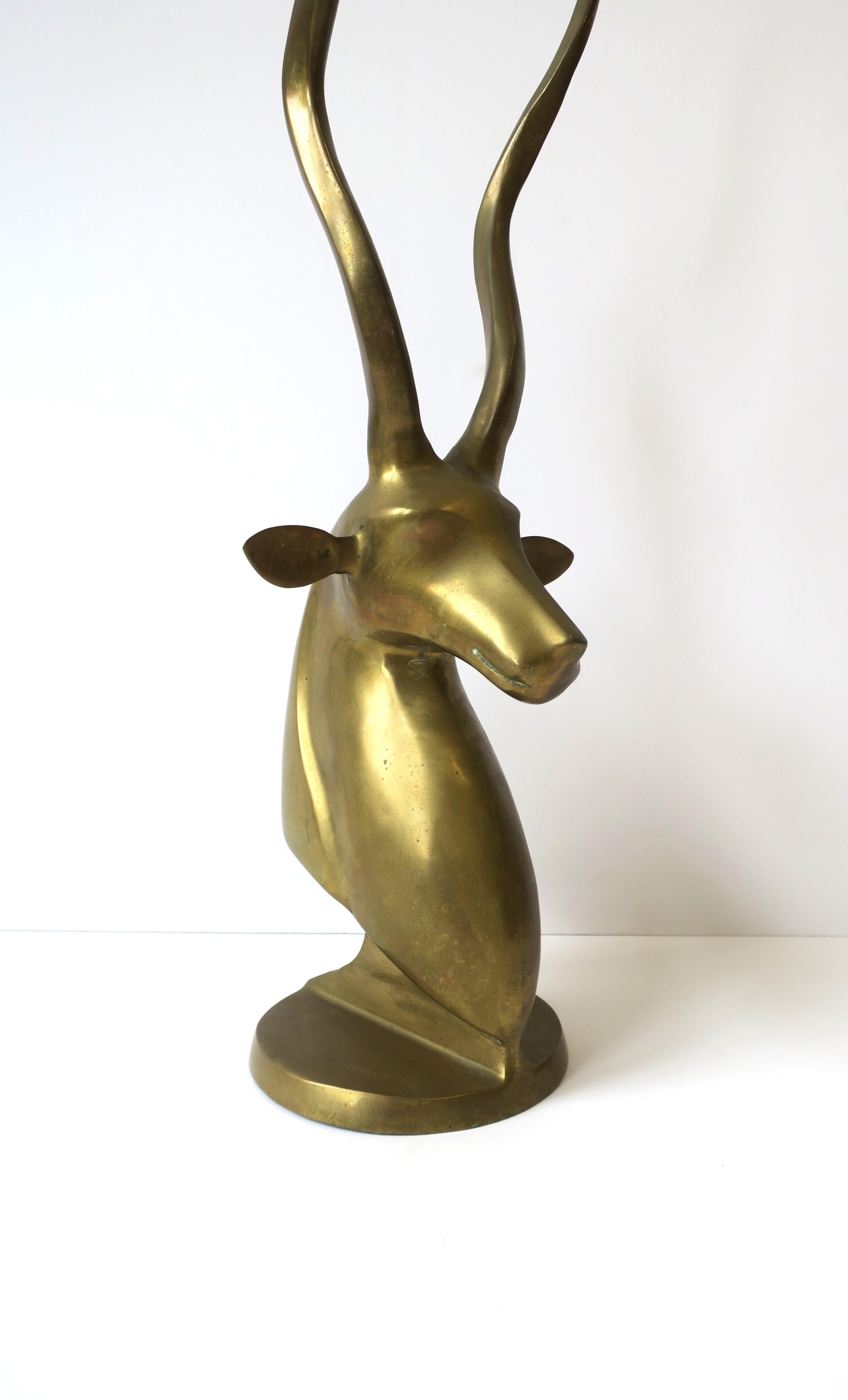Brass Gazelle Antelope Sculpture Decorative Object, Tall For Sale 4