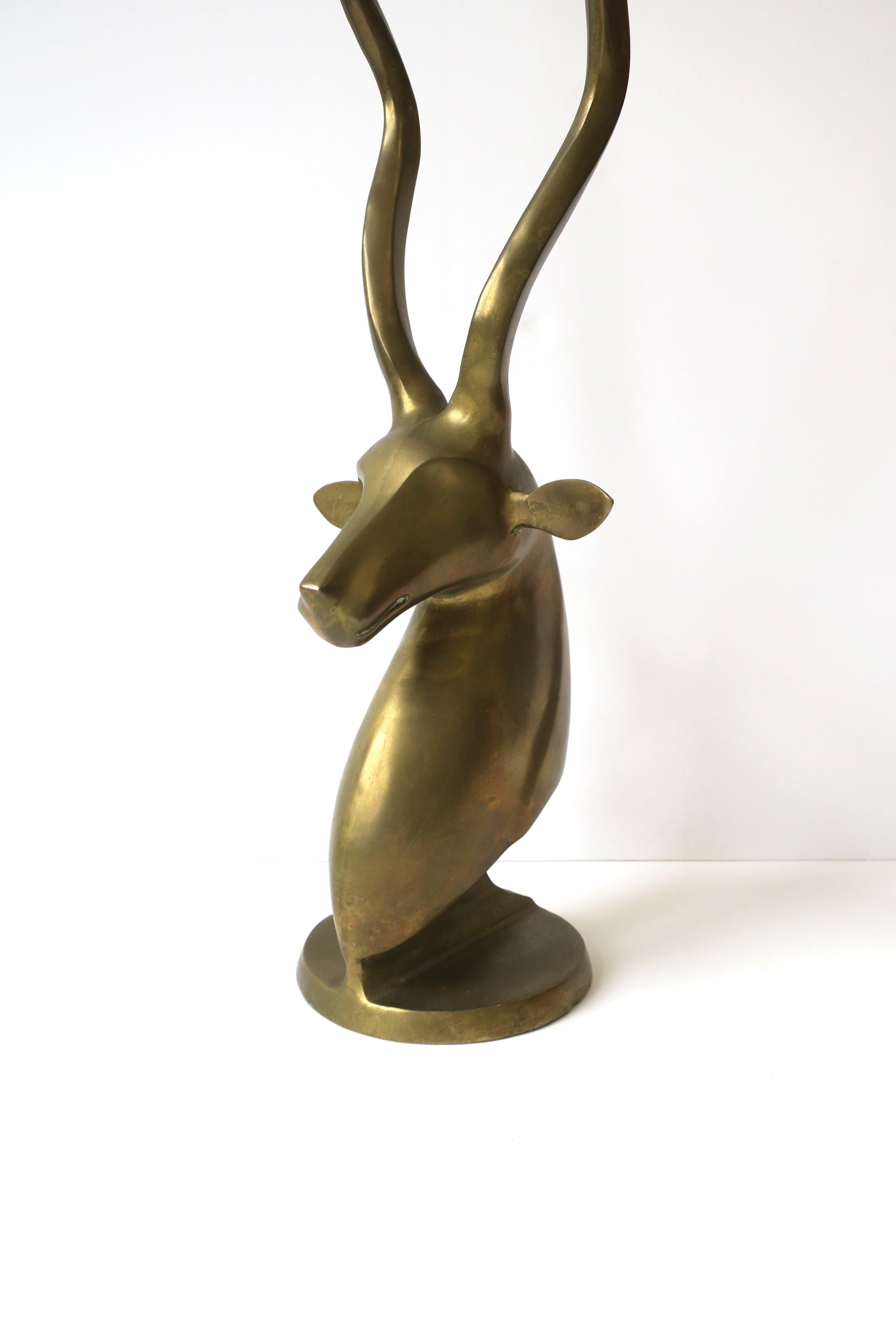 Brass Gazelle Antelope Sculpture Decorative Object, Tall For Sale 2