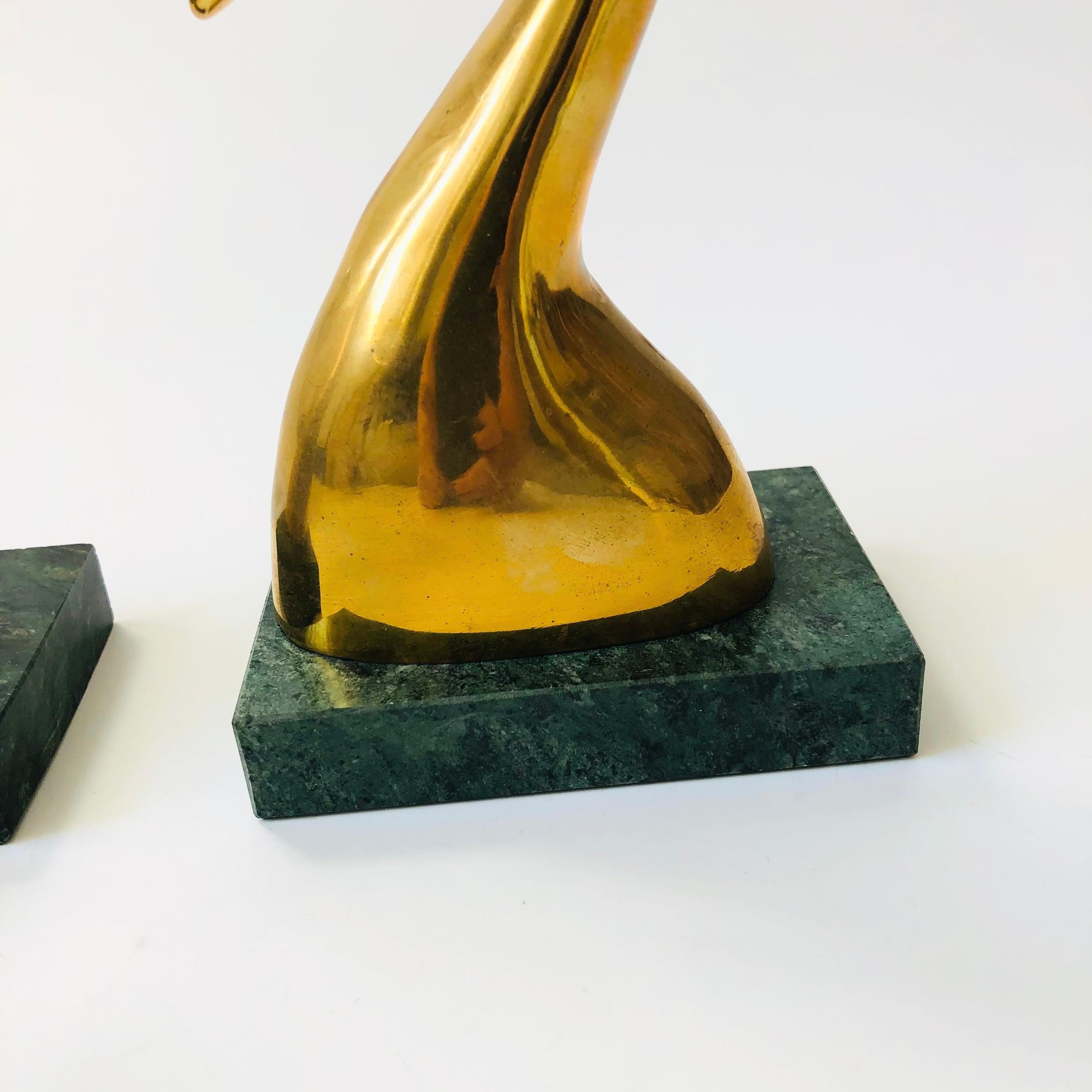 20th Century Brass Gazelle Bookends For Sale