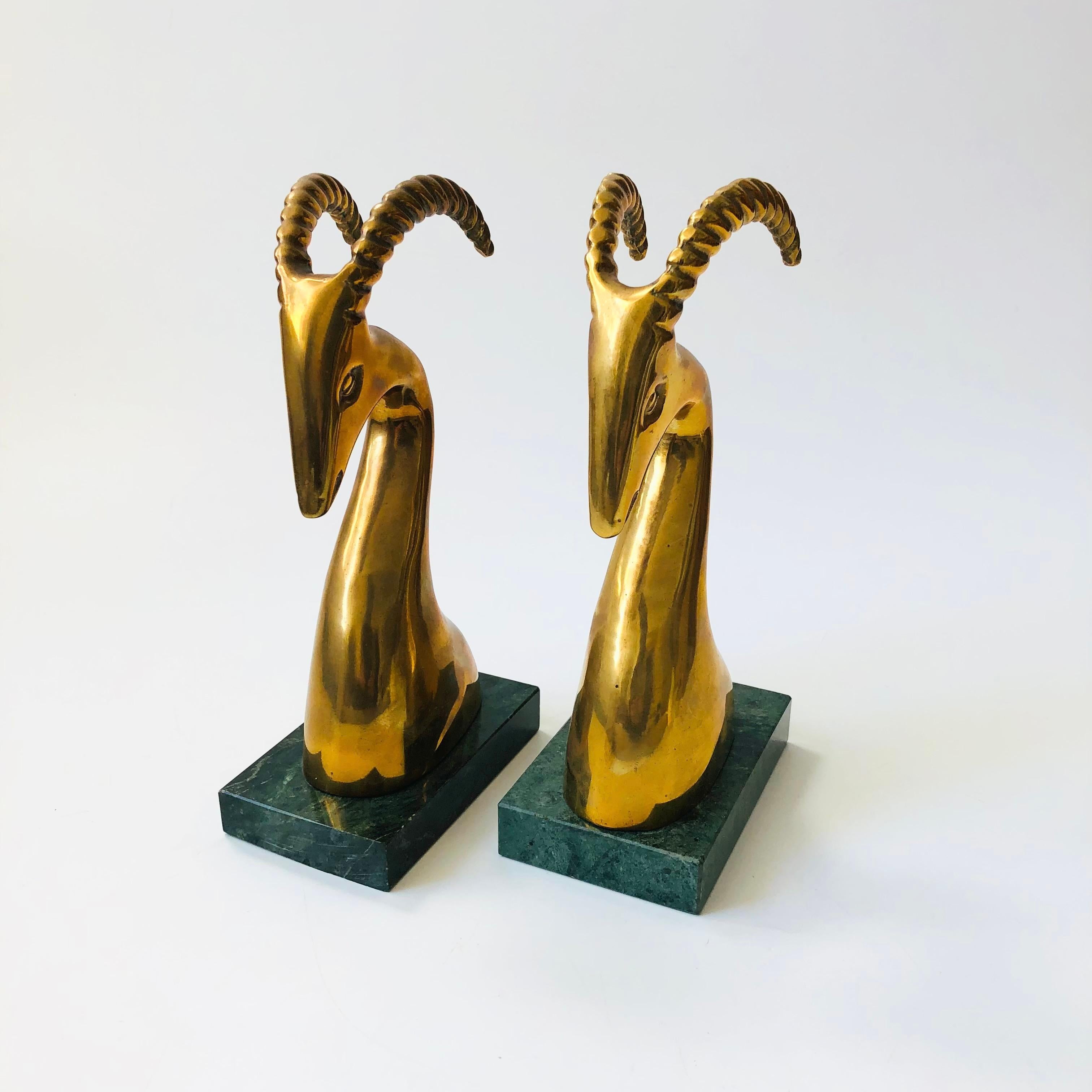 Brass Gazelle Bookends For Sale 1