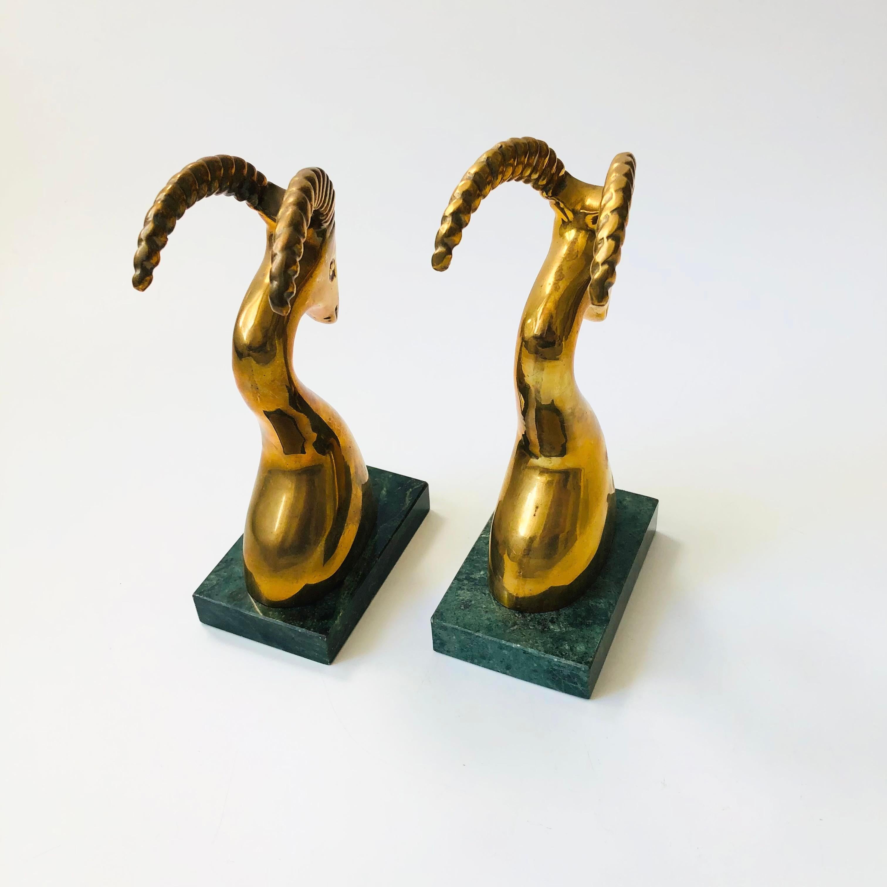 Brass Gazelle Bookends For Sale 2