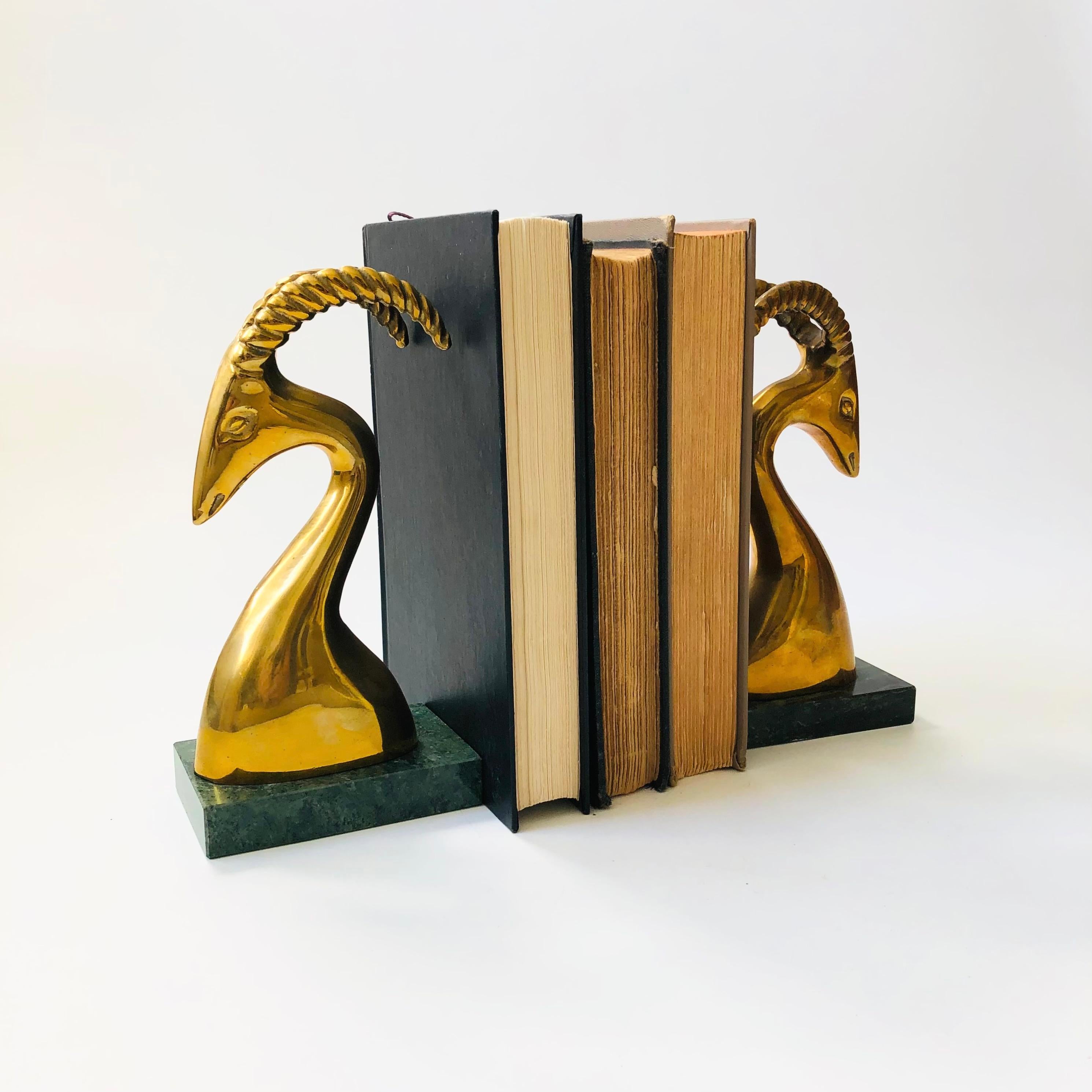 Brass Gazelle Bookends For Sale 4