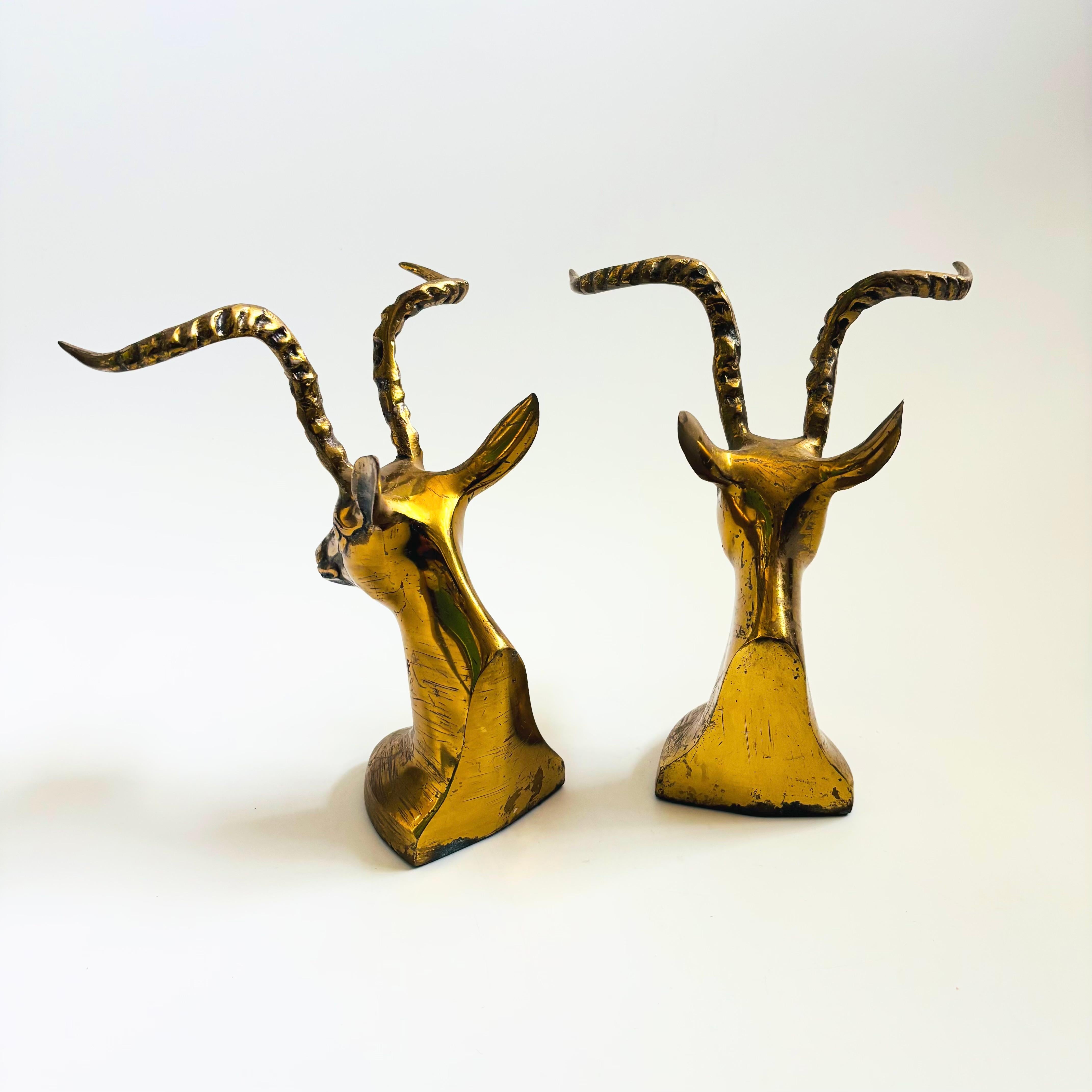 Brass Gazelle Bookends - Set of 2 in vendita 3
