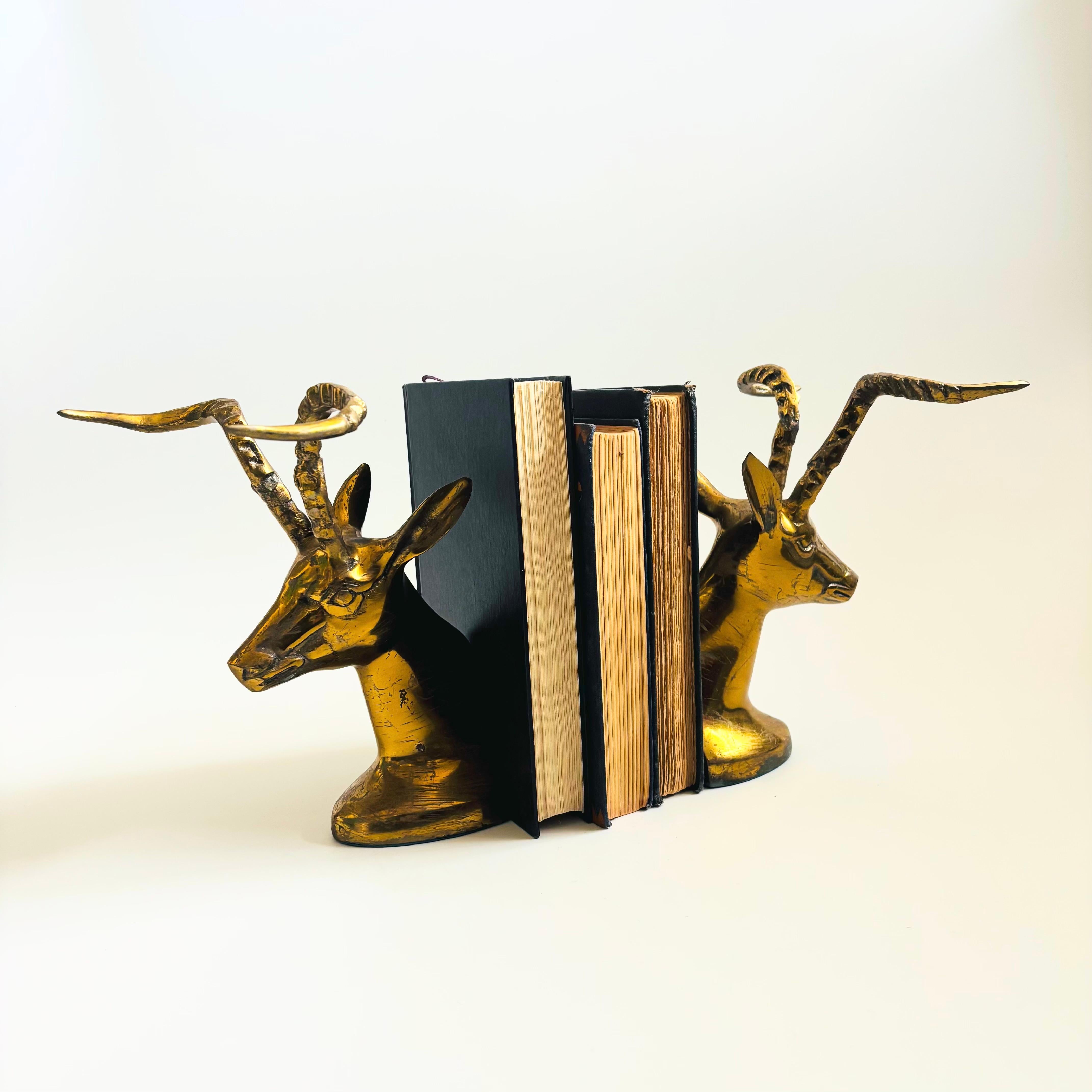 Brass Gazelle Bookends - Set of 2 in vendita 6