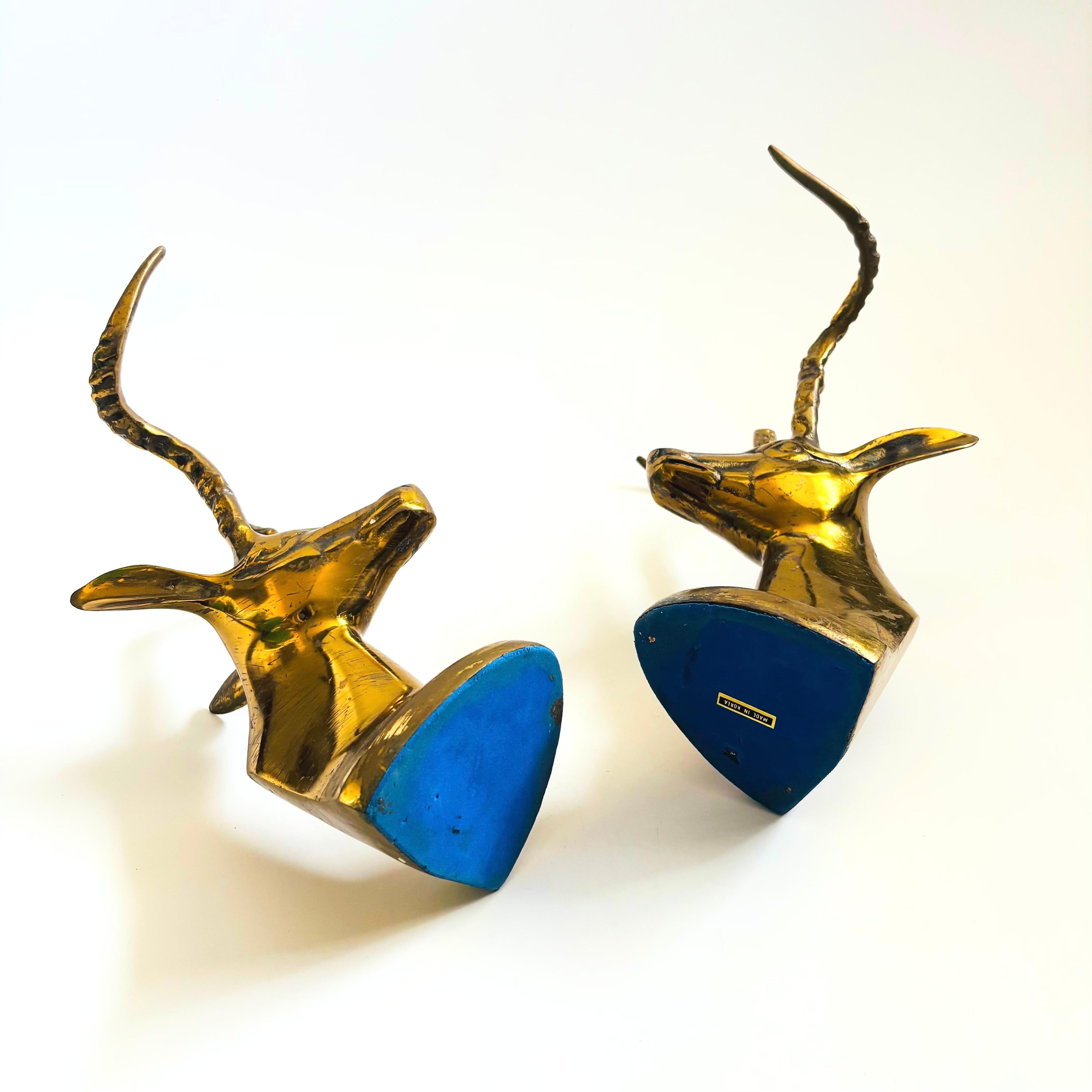 Brass Gazelle Bookends - Set of 2 in vendita 1