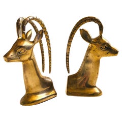 Brass Gazelle Bookends - Set of 2