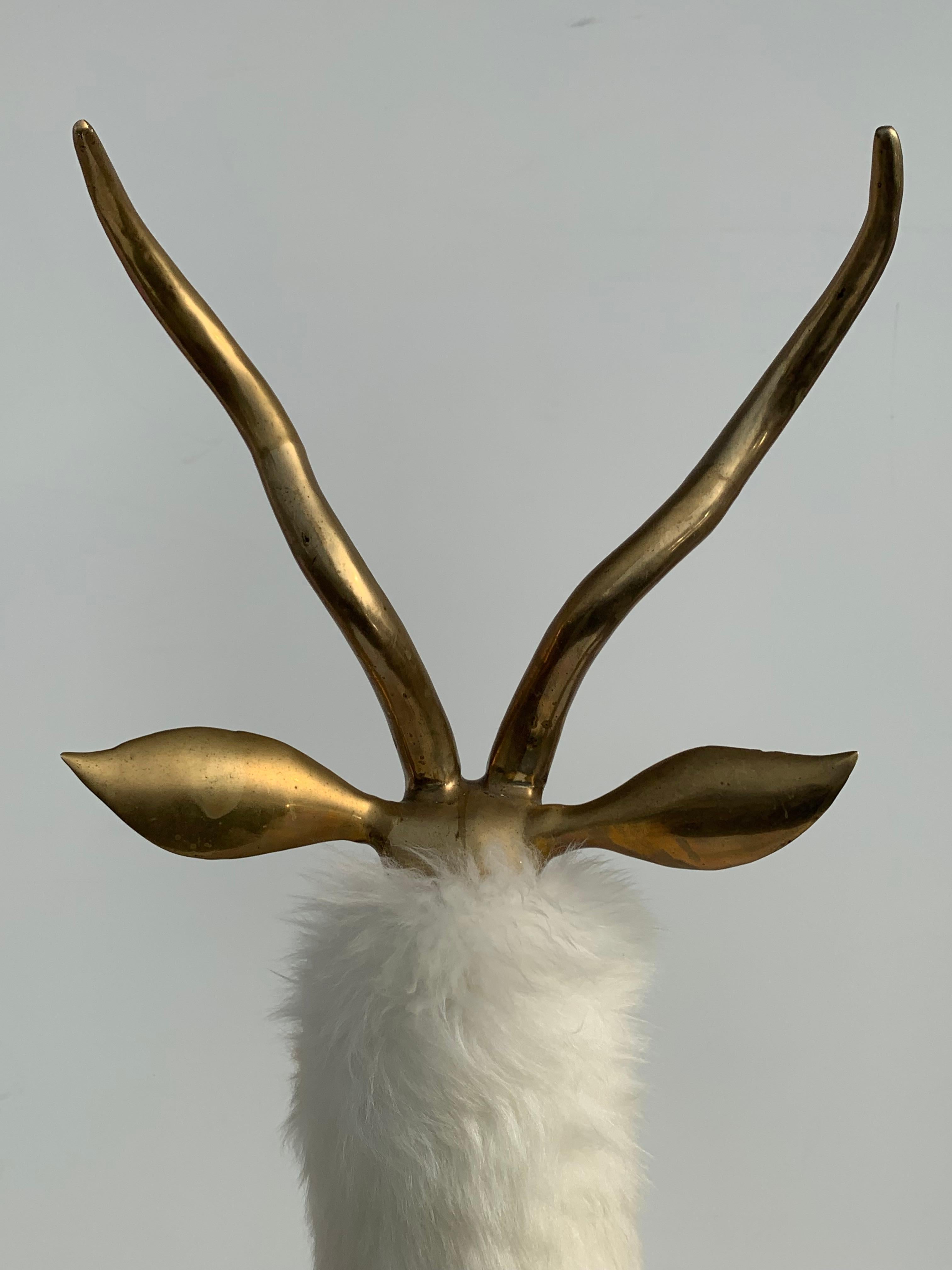 Brass Gazelle or Antelope Sculpture in Fur 2
