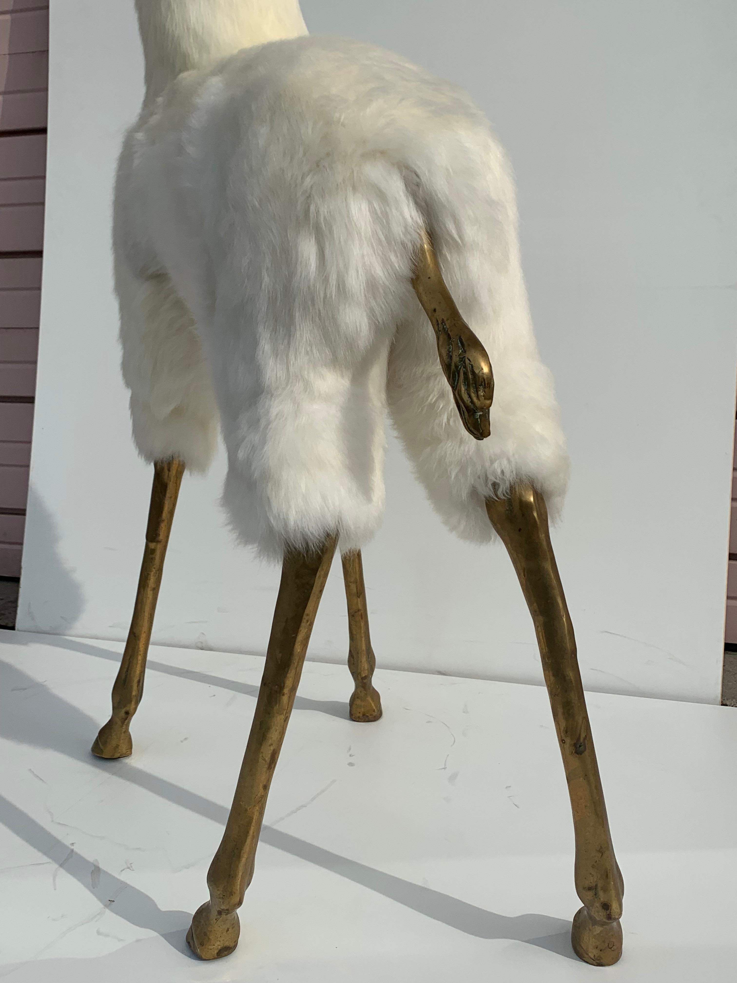 Brass Gazelle or Antelope Sculpture in Fur 3