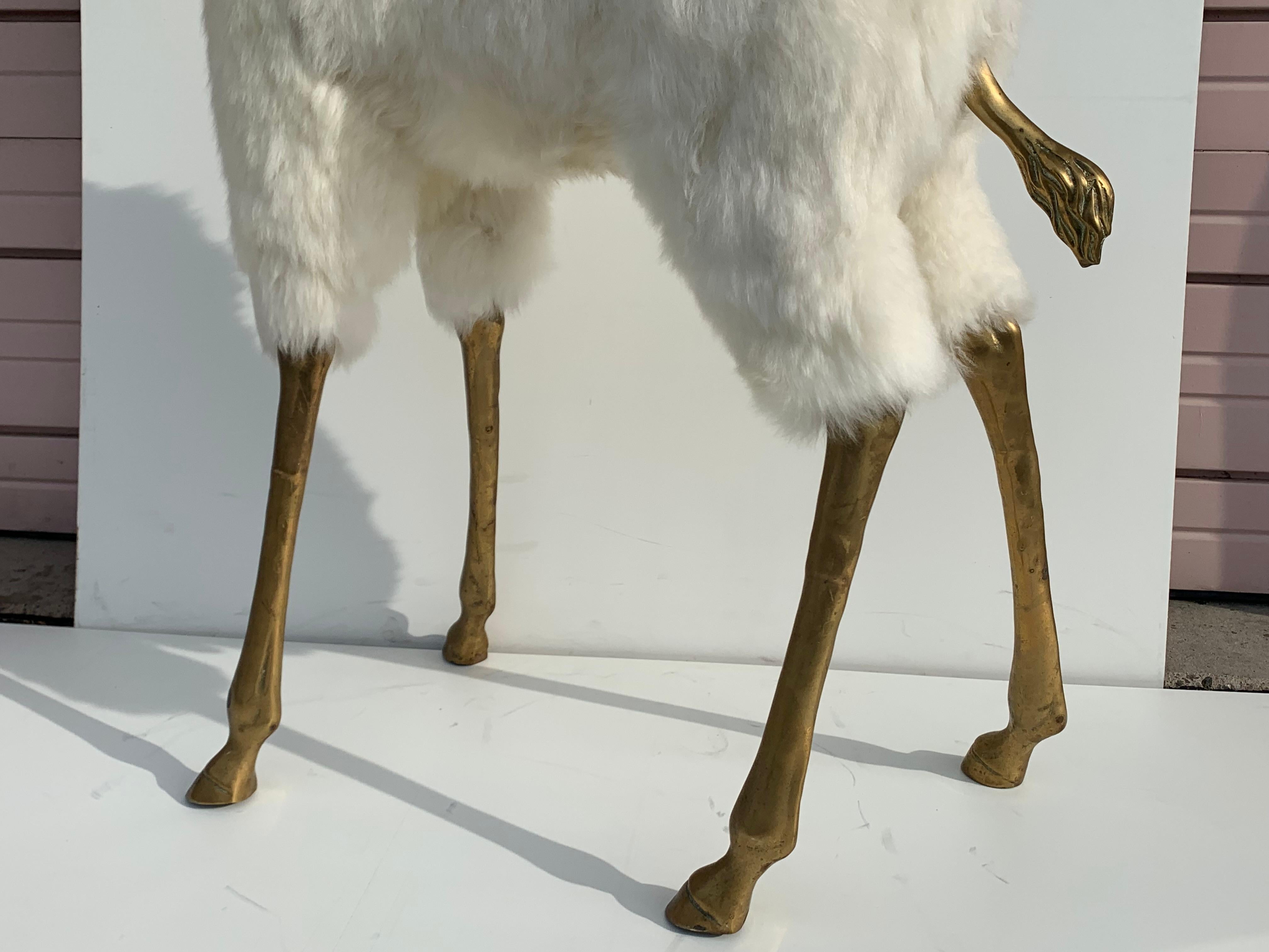 Brass Gazelle or Antelope Sculpture in Fur 4