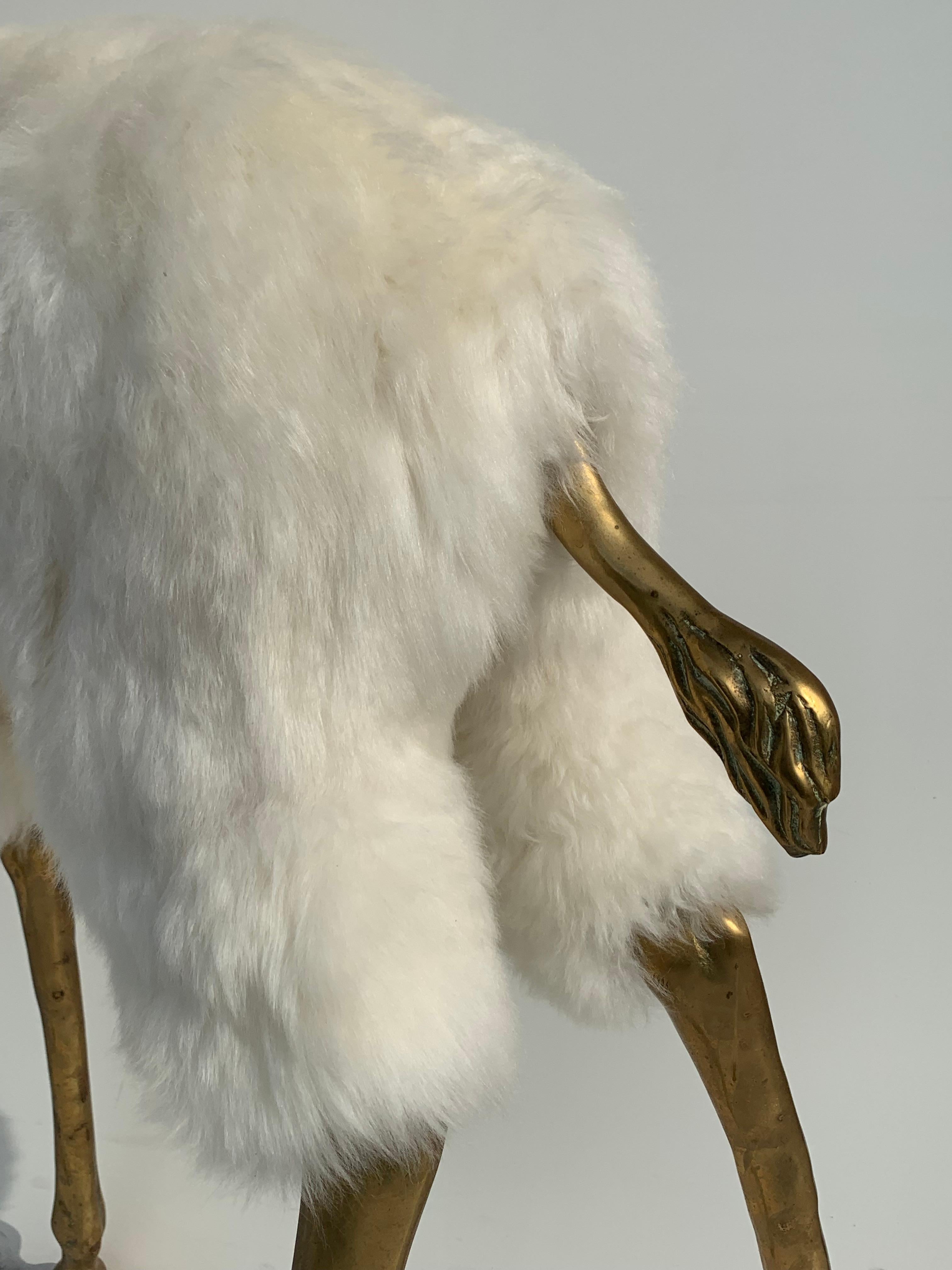Brass Gazelle or Antelope Sculpture in Fur 5