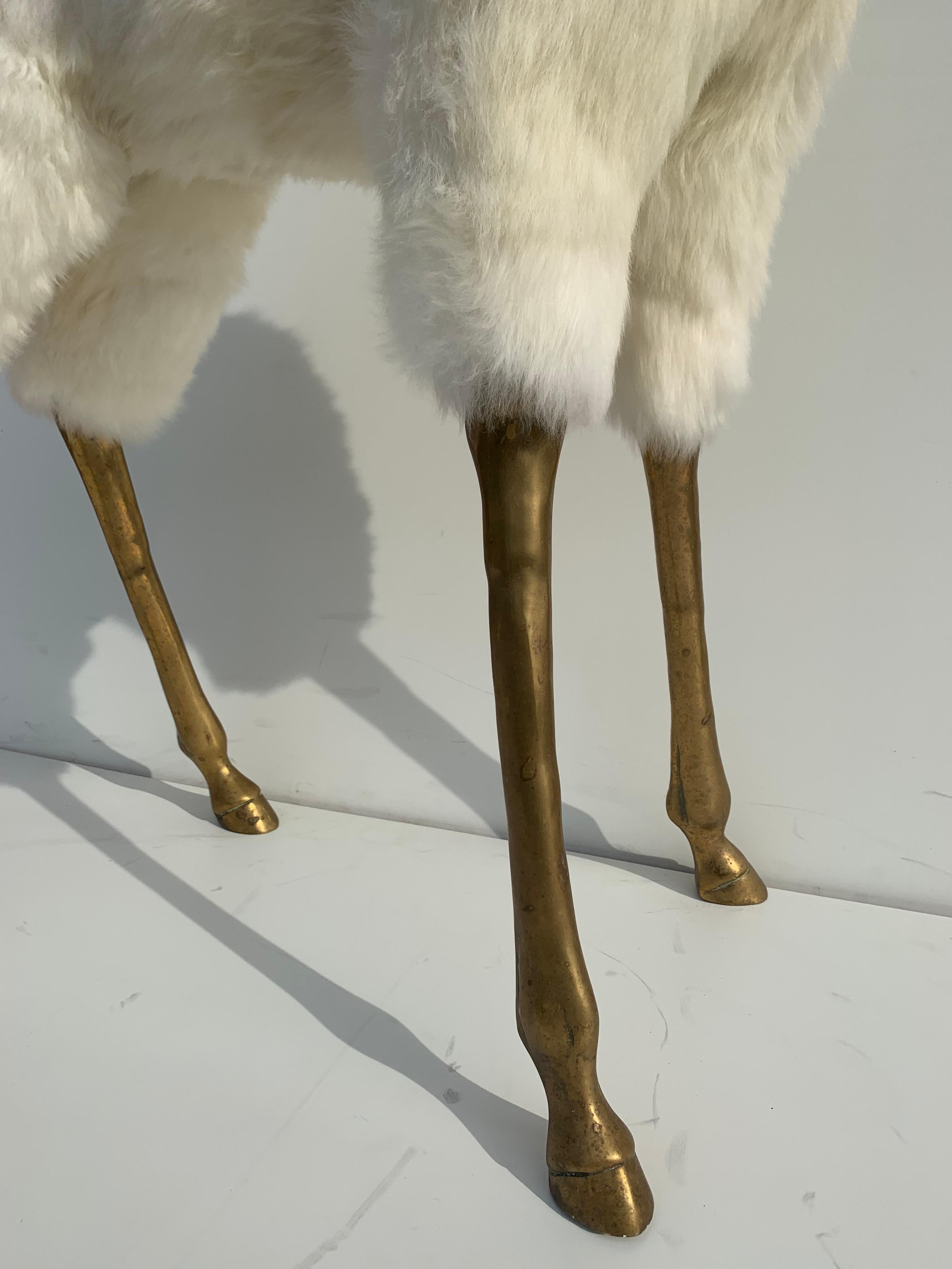 Brass Gazelle or Antelope Sculpture in Fur 6