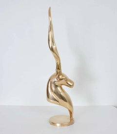 Brass Gazelle Sculpture