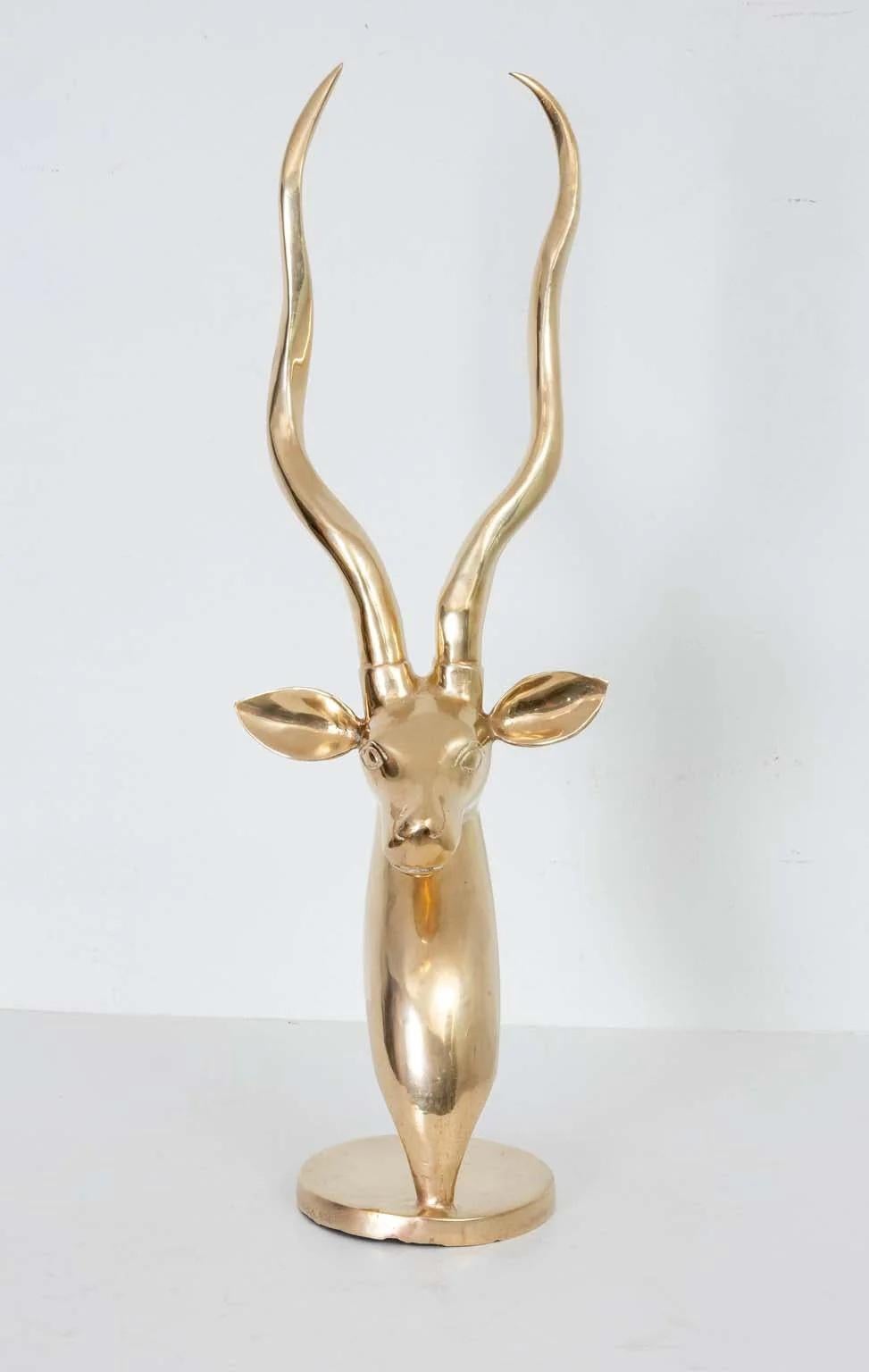 Ottone Scultura di gazzella in ottone in vendita