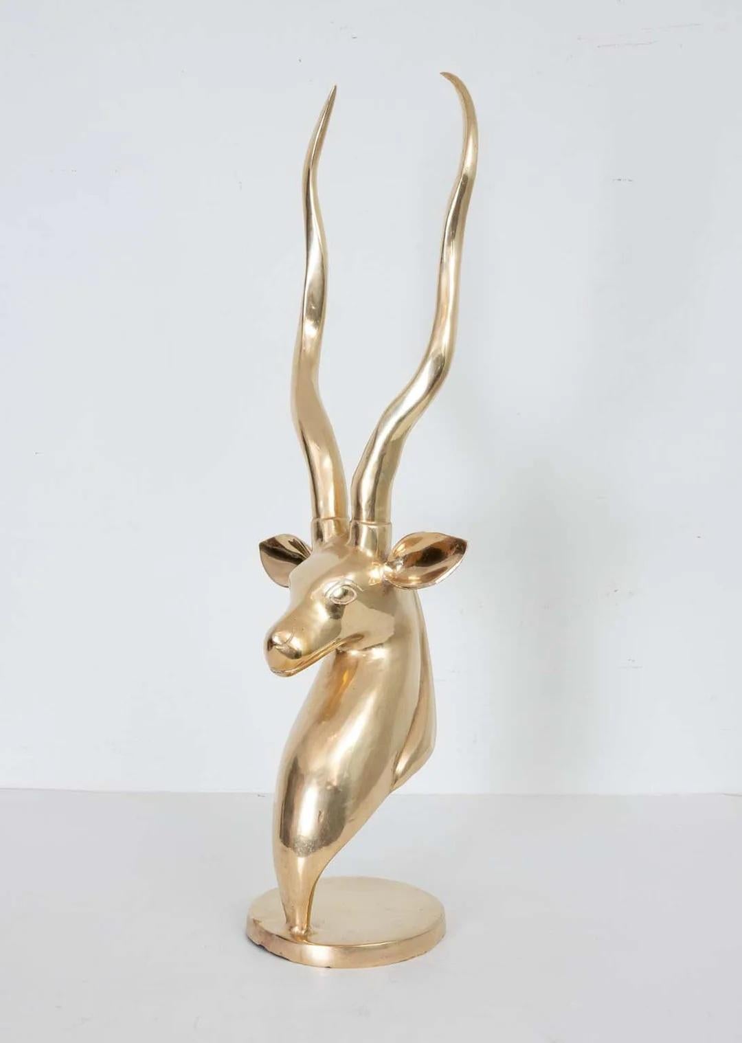Scultura di gazzella in ottone in vendita 3