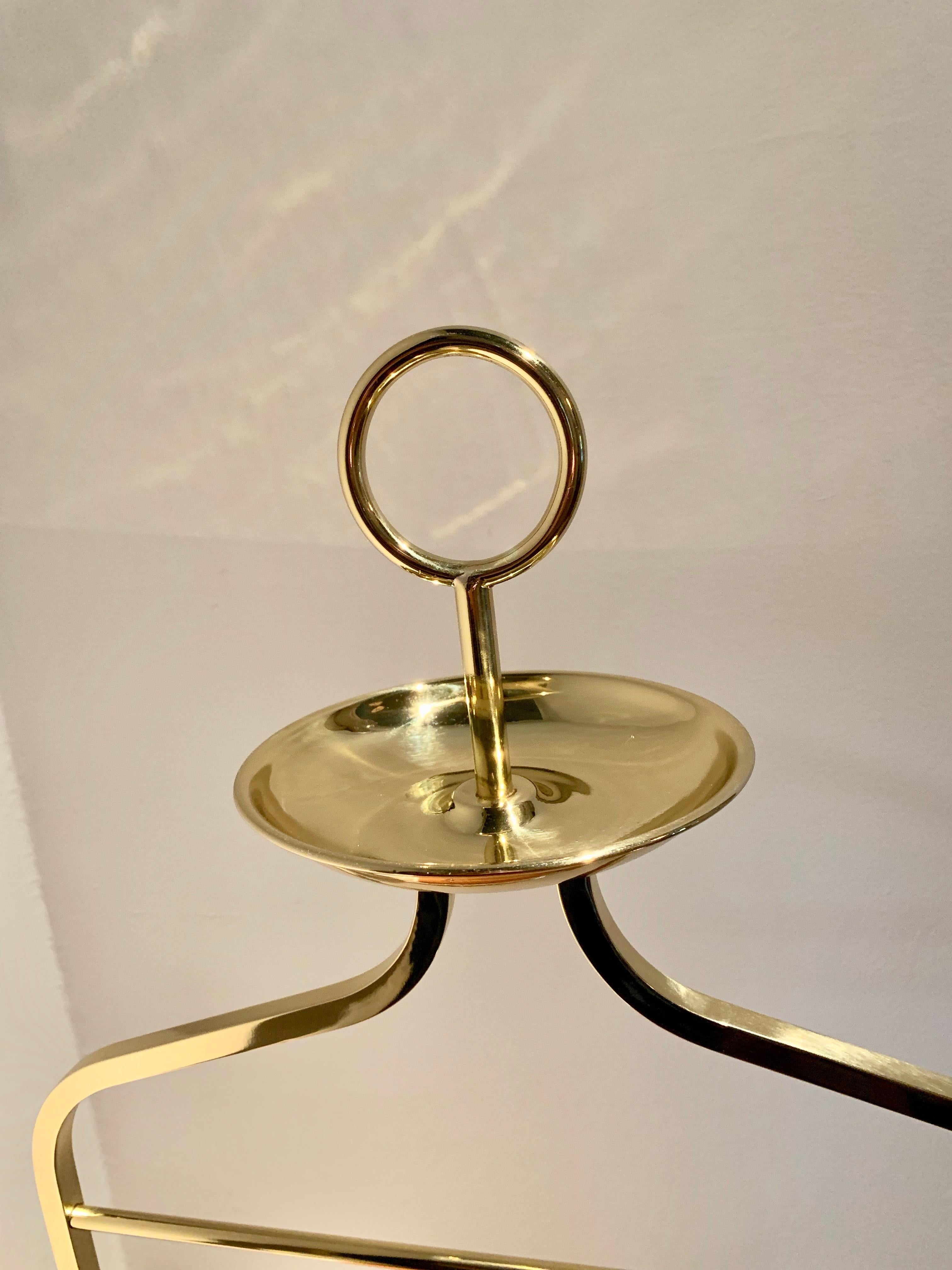 Mid-Century Modern Brass Gentleman Valet Designed for Desi Arnaz by Charles Hollis Jones